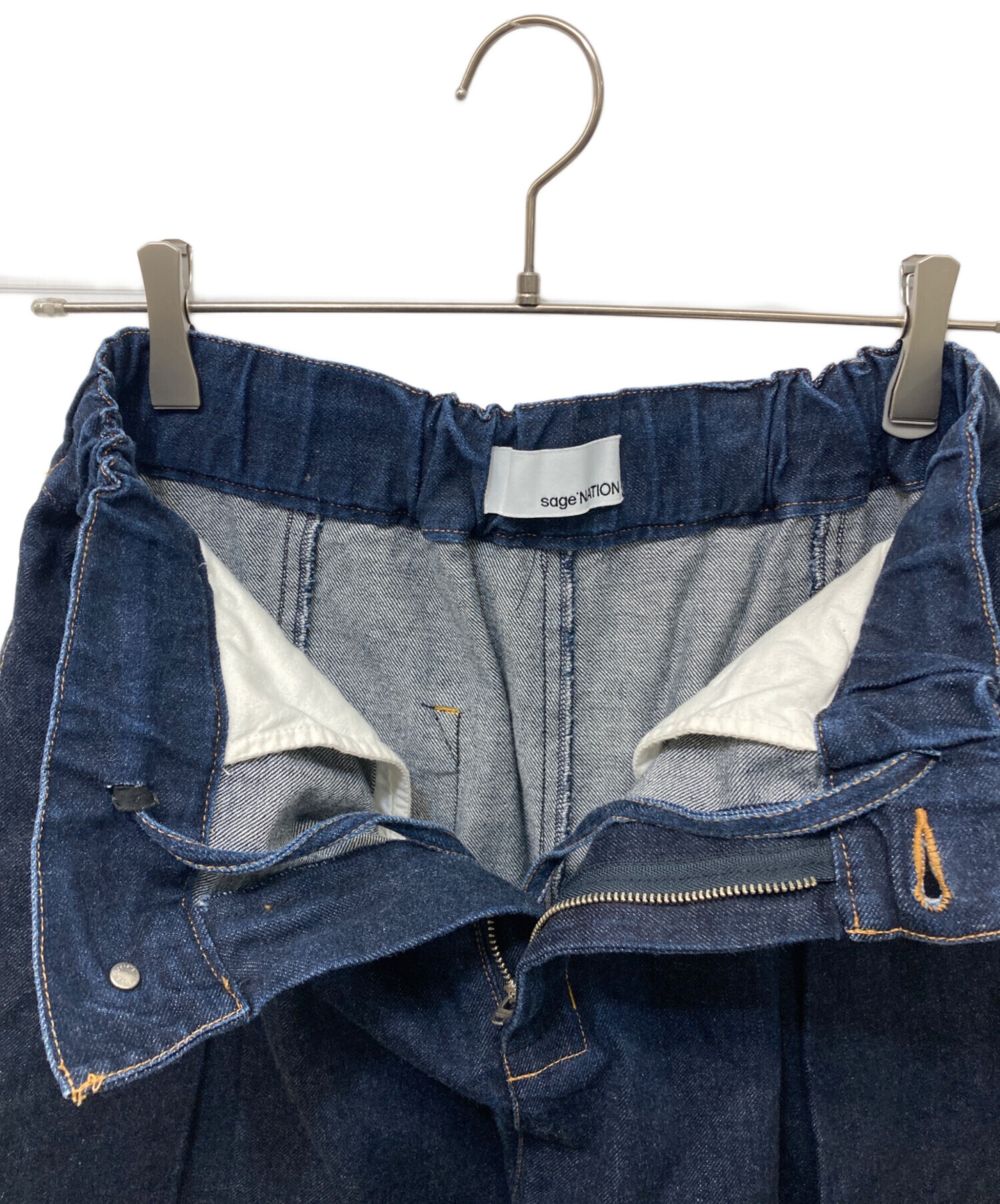希少完売品。sage nation DENIMBOXPLEAT TROUSER BOX PLEAT TROUSER RAW DENIM｜SAGE NATION｜BOTTOMS（ボトムス