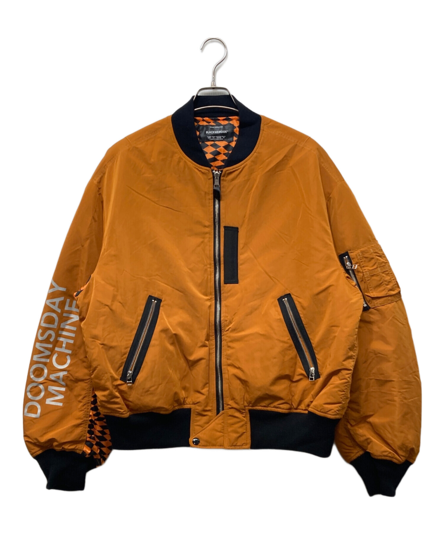 80s cwu-45p 短丈 中綿フライトジャケット ブラック オレンジ y2k CAHLUMN/3M Reflector Patch Magazine Pocket Flight Jacket “CWUｰ45P