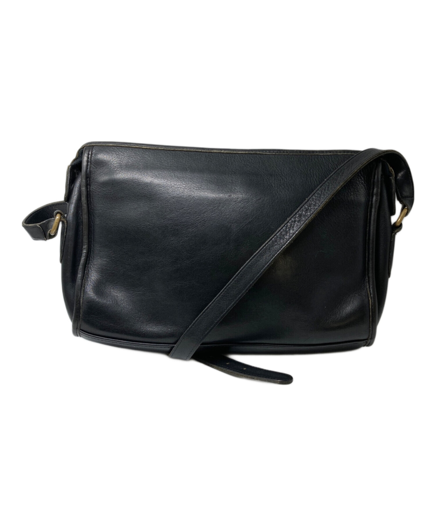 中古・古着通販】COACH (コーチ) OLD レザーショルダーバッグ ブラック 