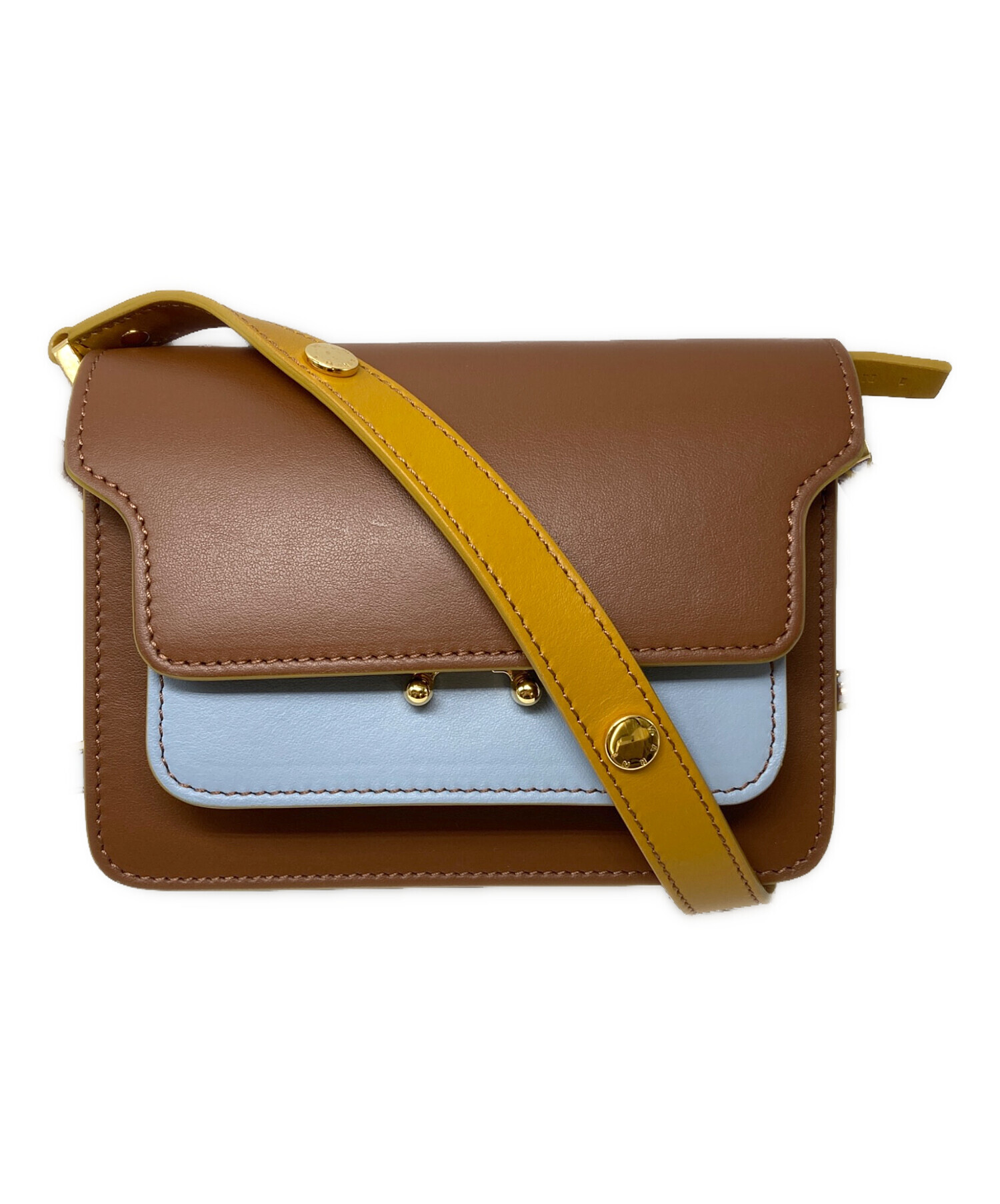 中古・古着通販】MARNI (マルニ) TRUNK BAG MINI ブラウン×ブルー 