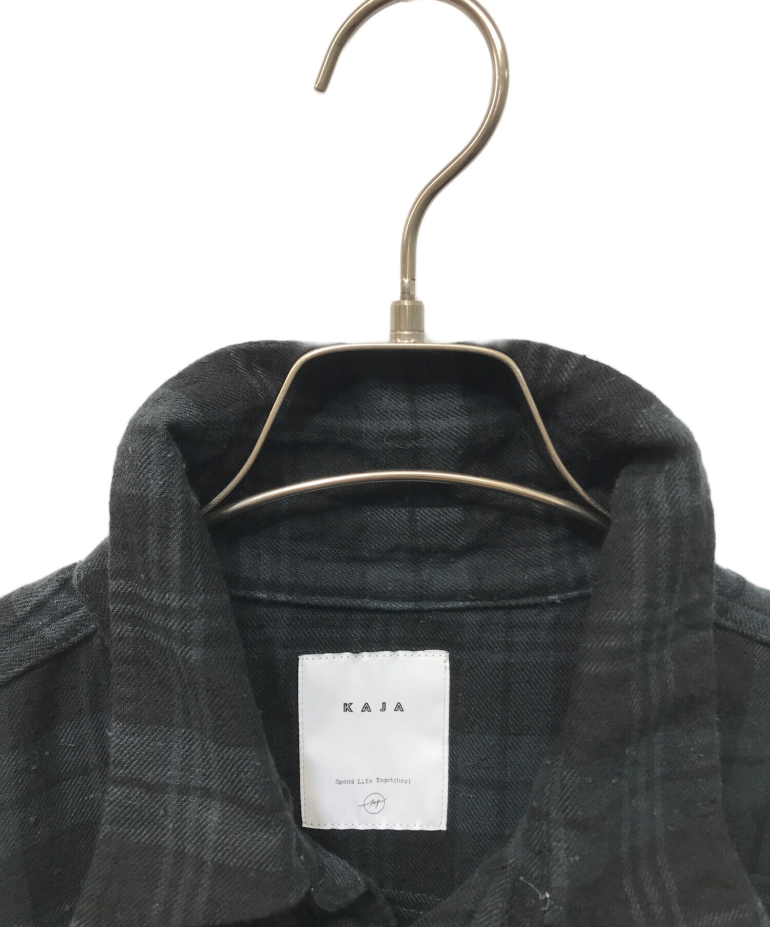 中古・古着通販】KAJA (カジャ) チェックシャツ ブラック×グレー
