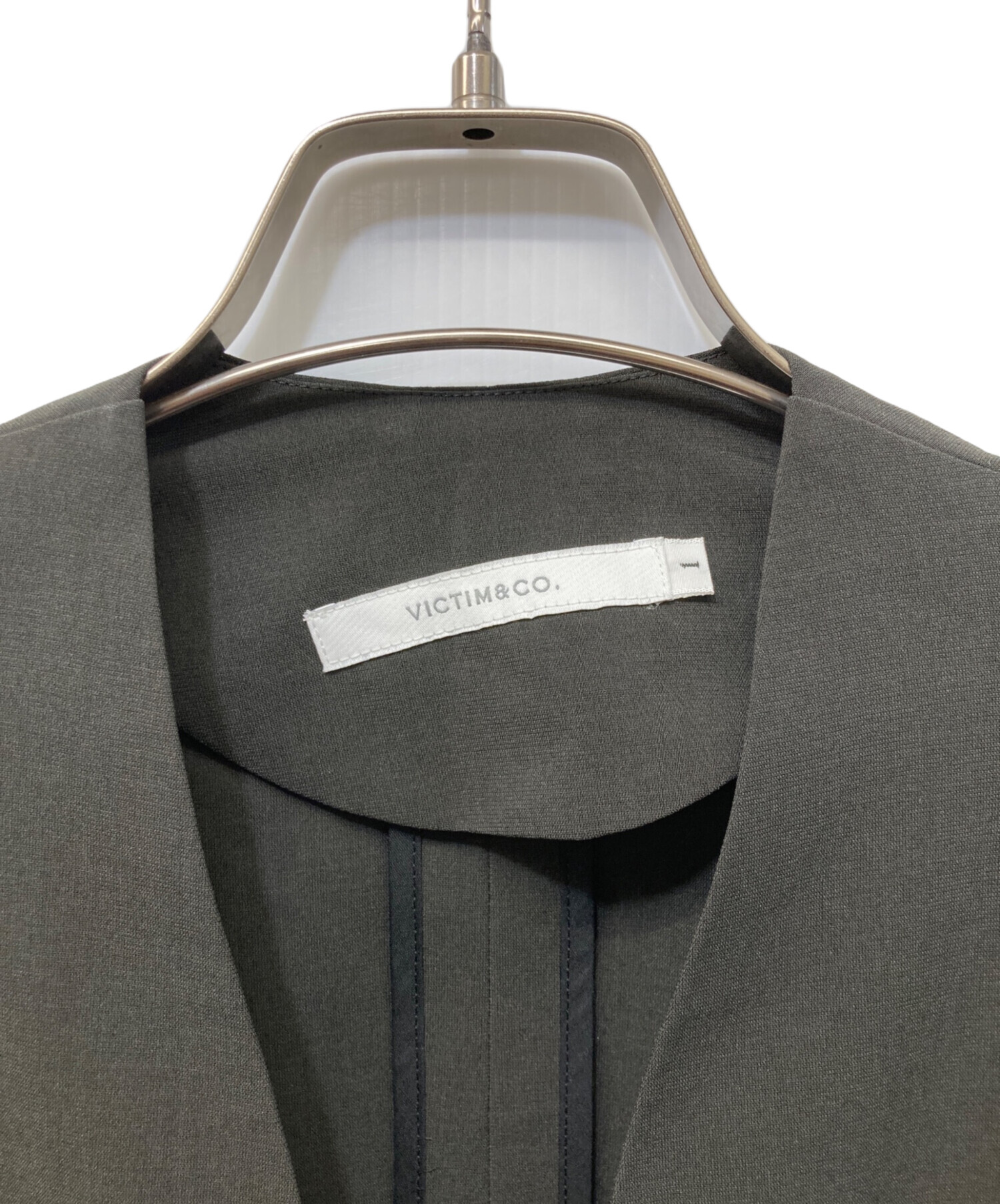 中古・古着通販】VICTIM (ヴィクティム) NO COLLAR JACKET ブラック