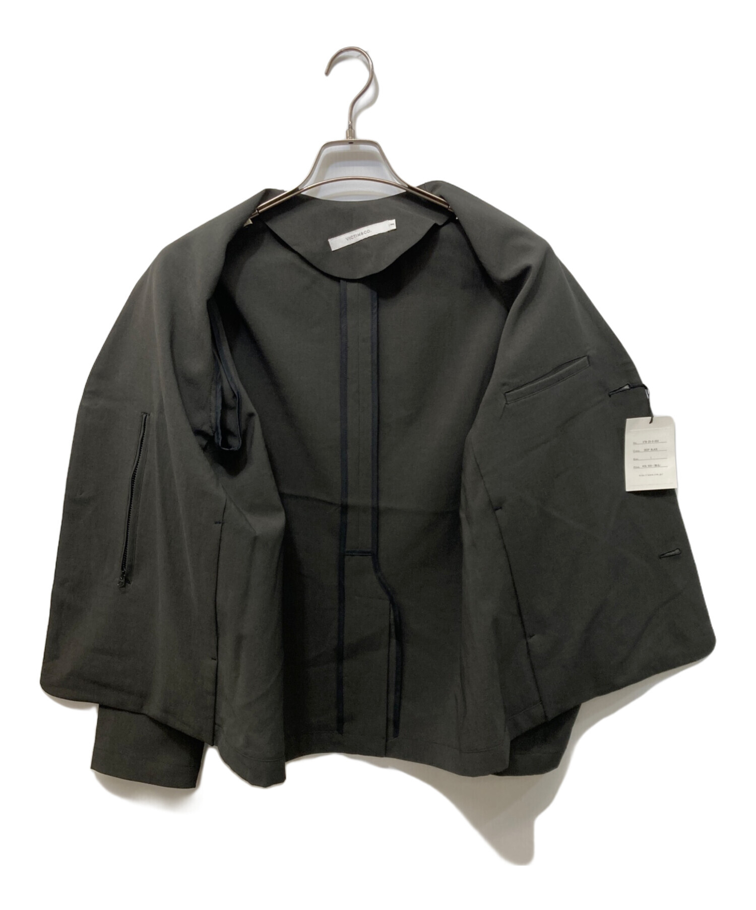 中古・古着通販】VICTIM (ヴィクティム) NO COLLAR JACKET ブラック