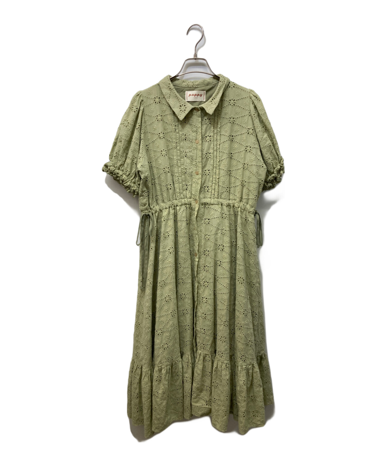 中古・古着通販】POPPY (ポピー) フラワーレースワンピース グリーン