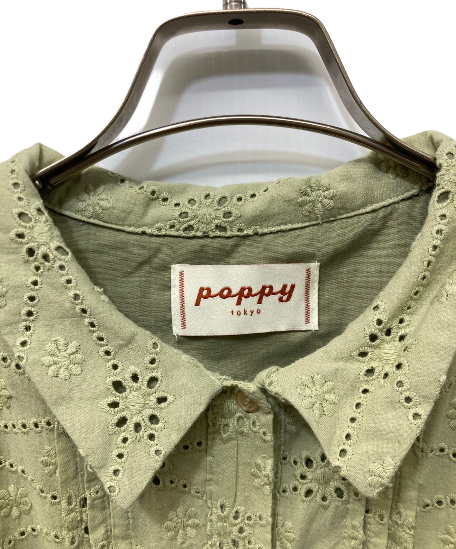 中古・古着通販】POPPY (ポピー) フラワーレースワンピース グリーン