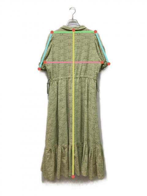 中古・古着通販】POPPY (ポピー) フラワーレースワンピース グリーン