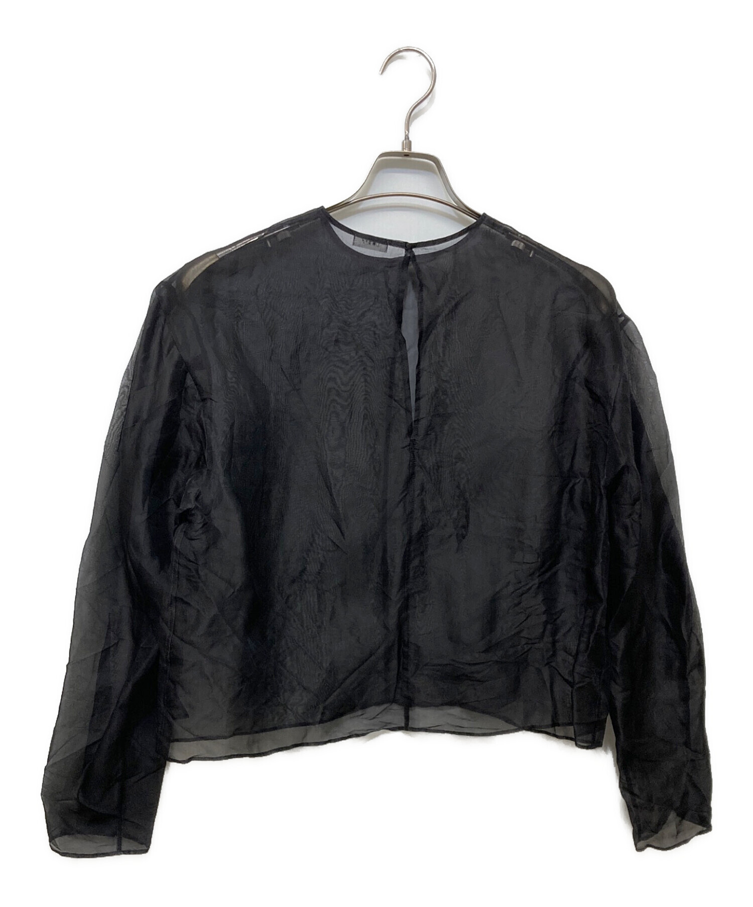 LOEFF ロエフ ブラウス M 黒 【古着】【中古】【送料無料】 中古・古着通販】LOEFF (ロエフ) シルクオーガンジーブラウス ブラック