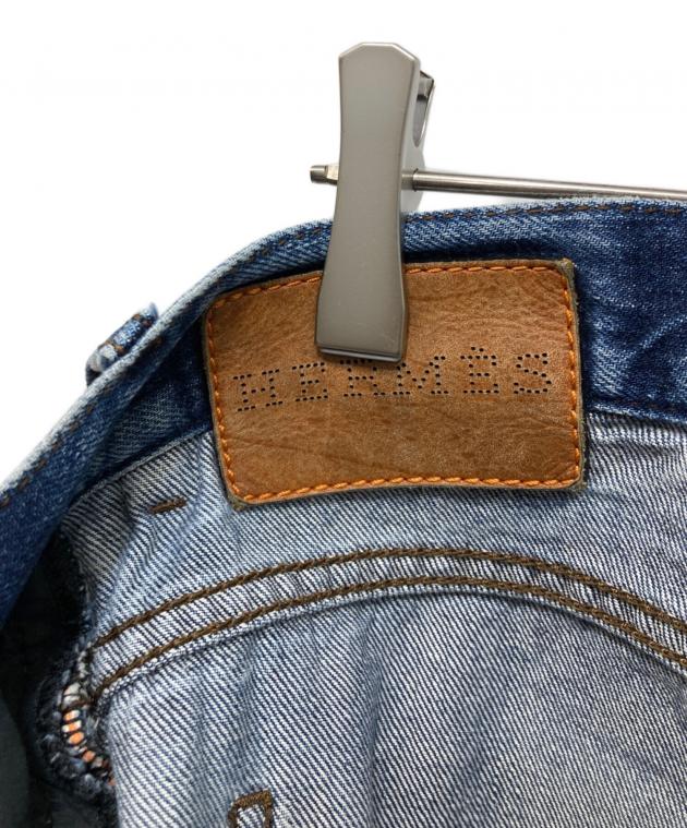 エルメス デニム ストレート ボタンフライ 42 エルメス デニム