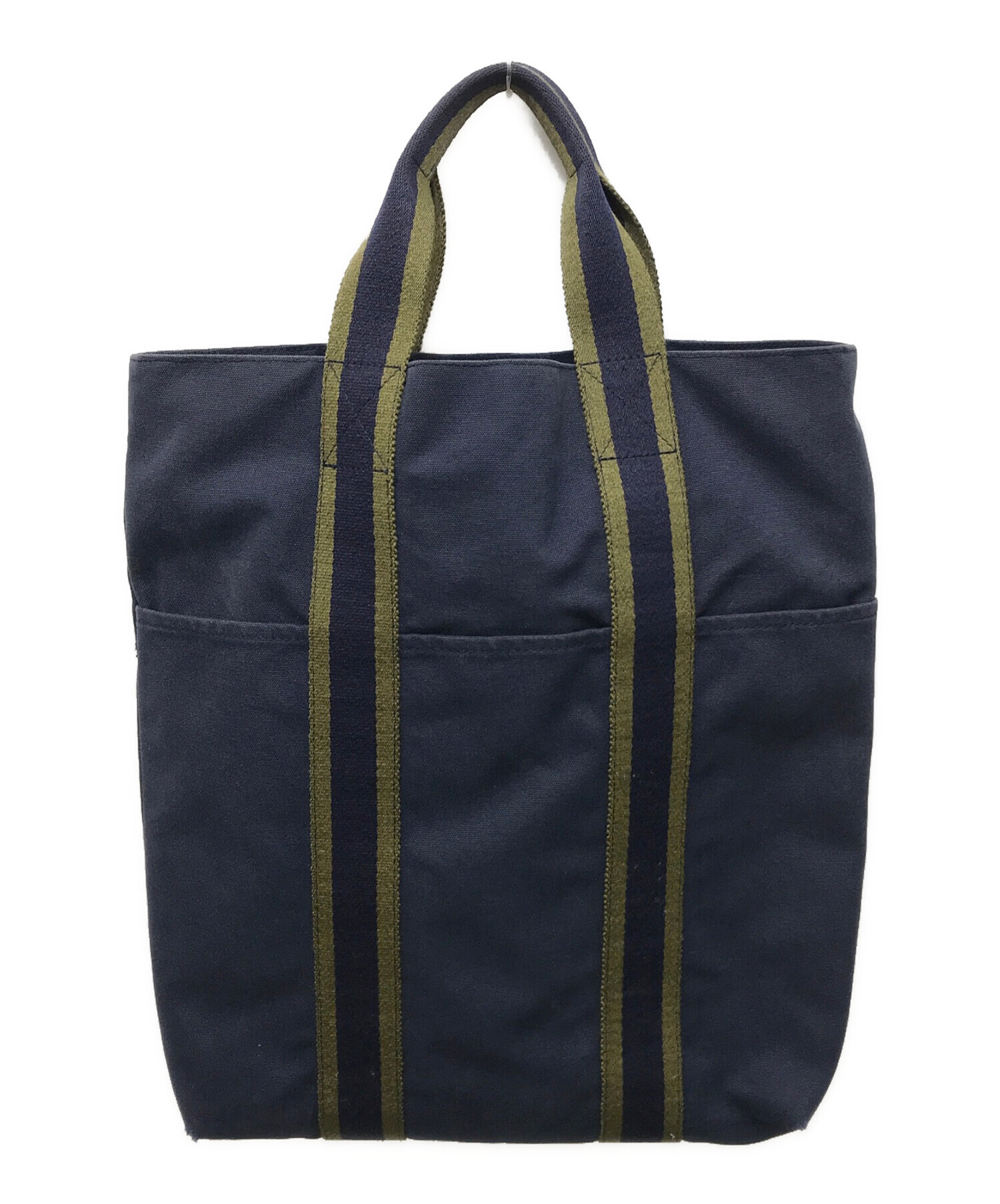 中古・古着通販】HERMES (エルメス) キャンバストートバッグ ネイビー 