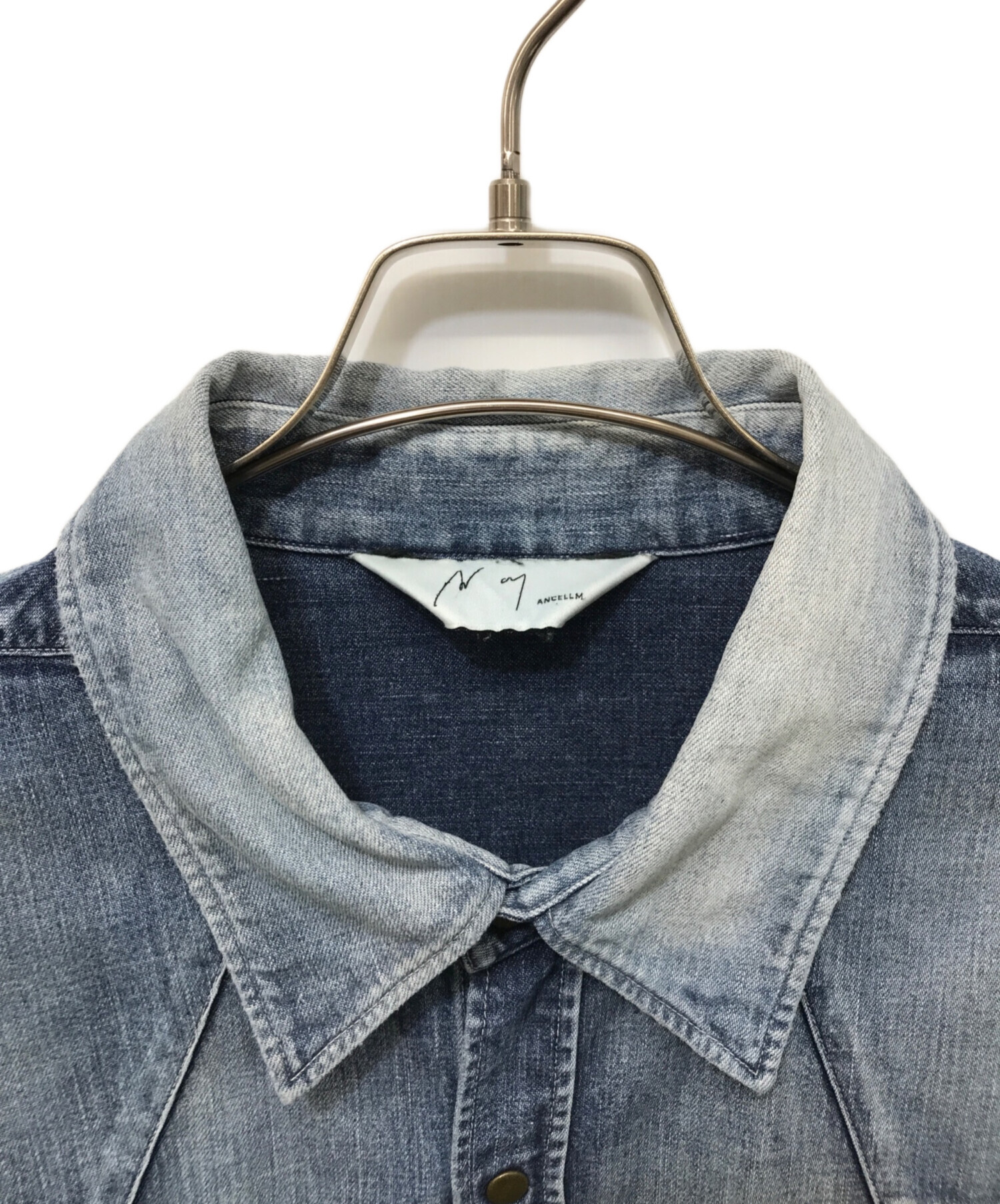 中古・古着通販】ANCELLM (アンセルム) DENIM WESTERN SHIRT ブルー 