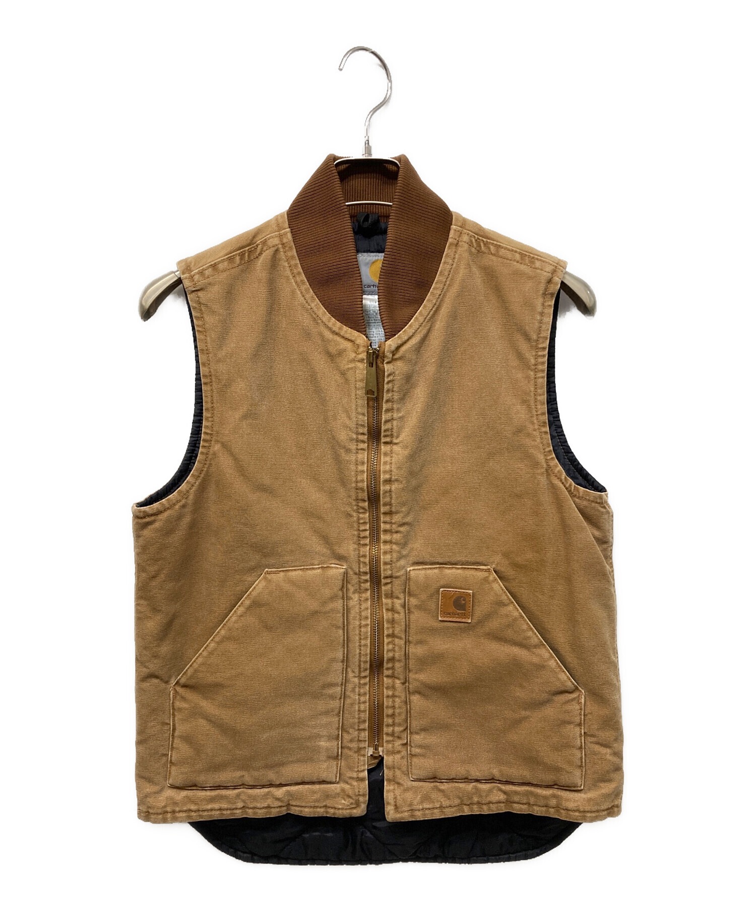 メキシコ製01年7月】Sサイズ Carhartt ダックベスト ブラウン 古着