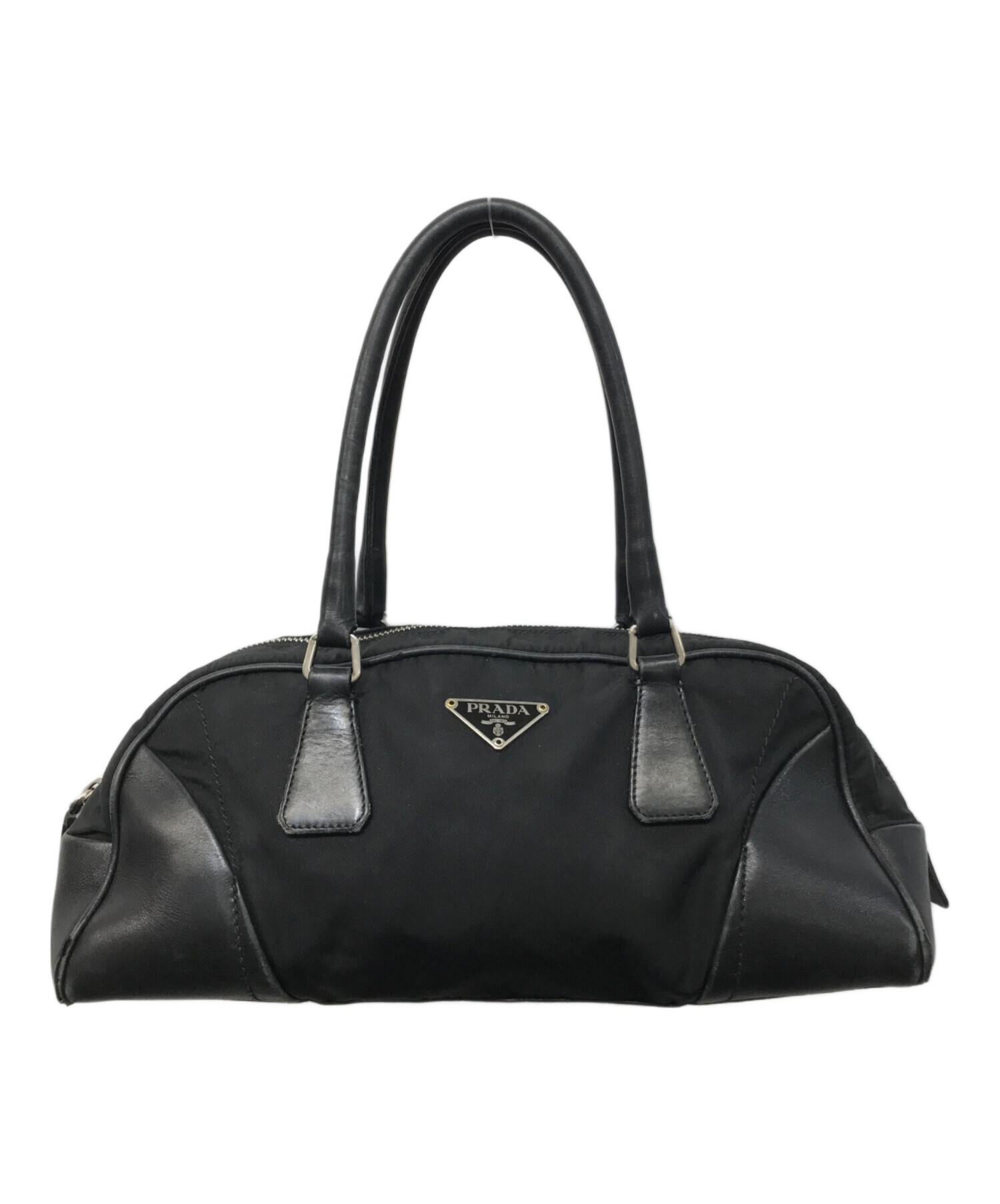 PRADA ナイロン ミニハンドバッグ ブラック色 中古品 中古・古着通販】PRADA (プラダ) ナイロン レザー ミニハンドバッグ