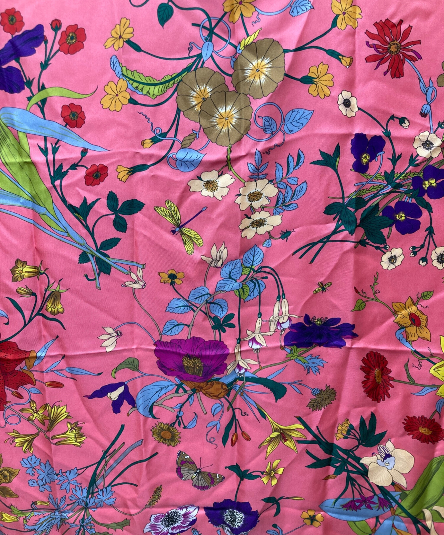 中古・古着通販】GUCCI (グッチ) シルクスカーフ ピンク×ブルー サイズ