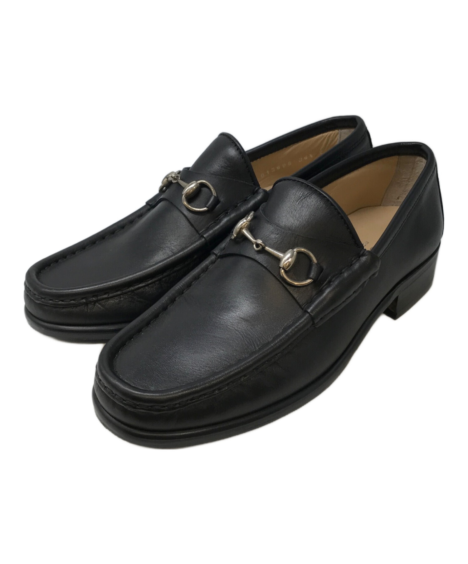 中古・古着通販】GUCCI (グッチ) ホースビットローファー ブラック 