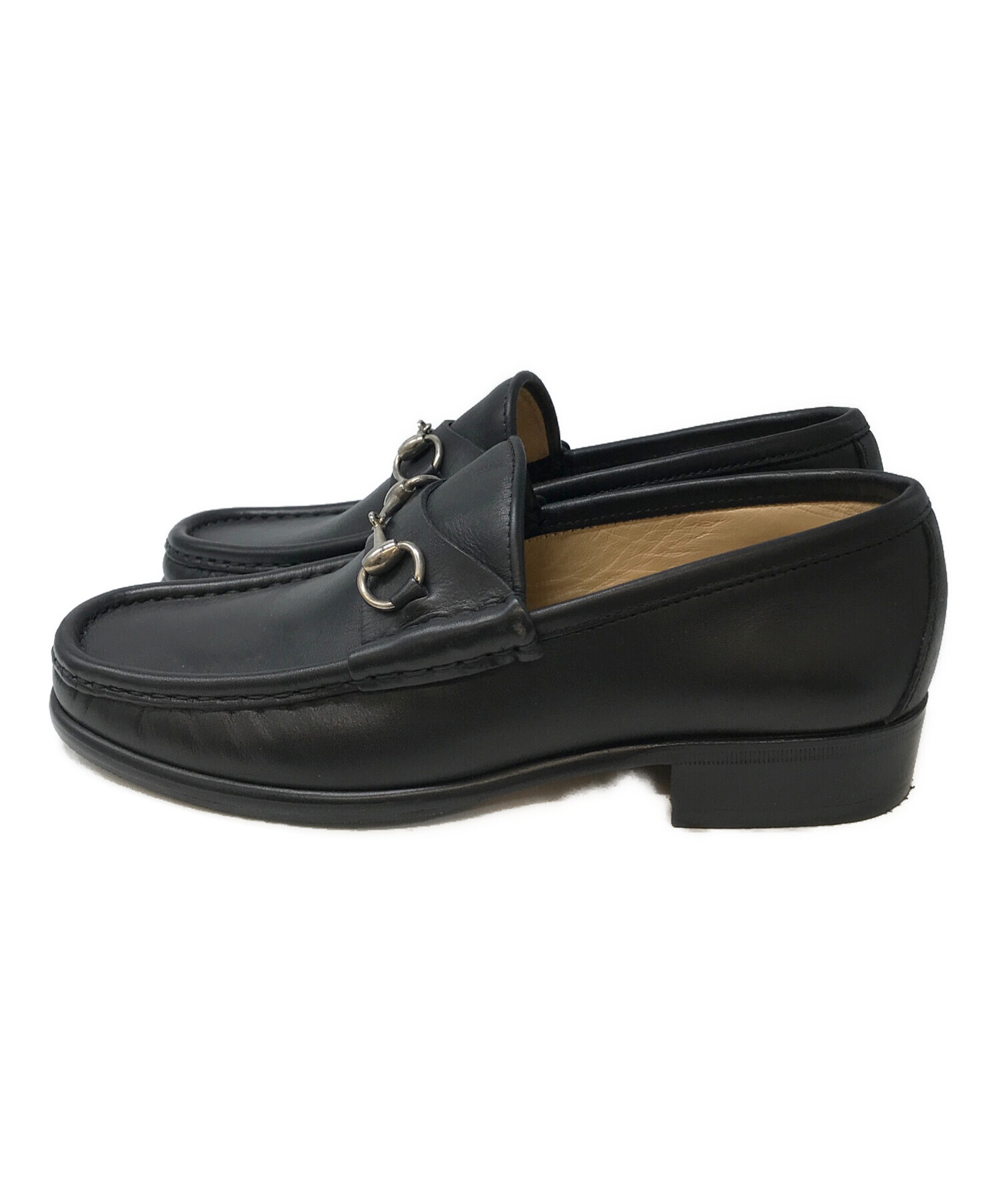 中古・古着通販】GUCCI (グッチ) ホースビットローファー ブラック 
