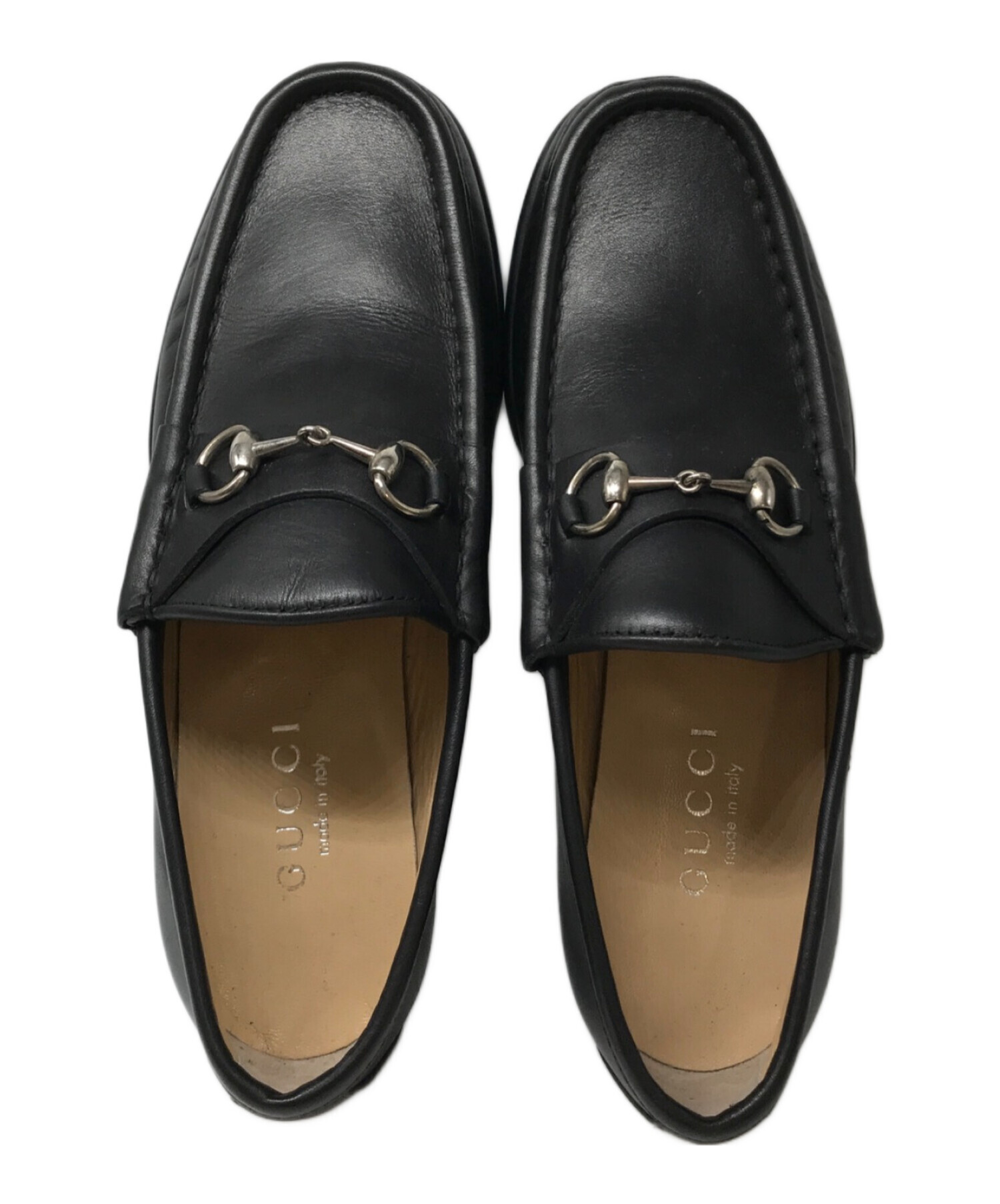 中古・古着通販】GUCCI (グッチ) ホースビットローファー ブラック 