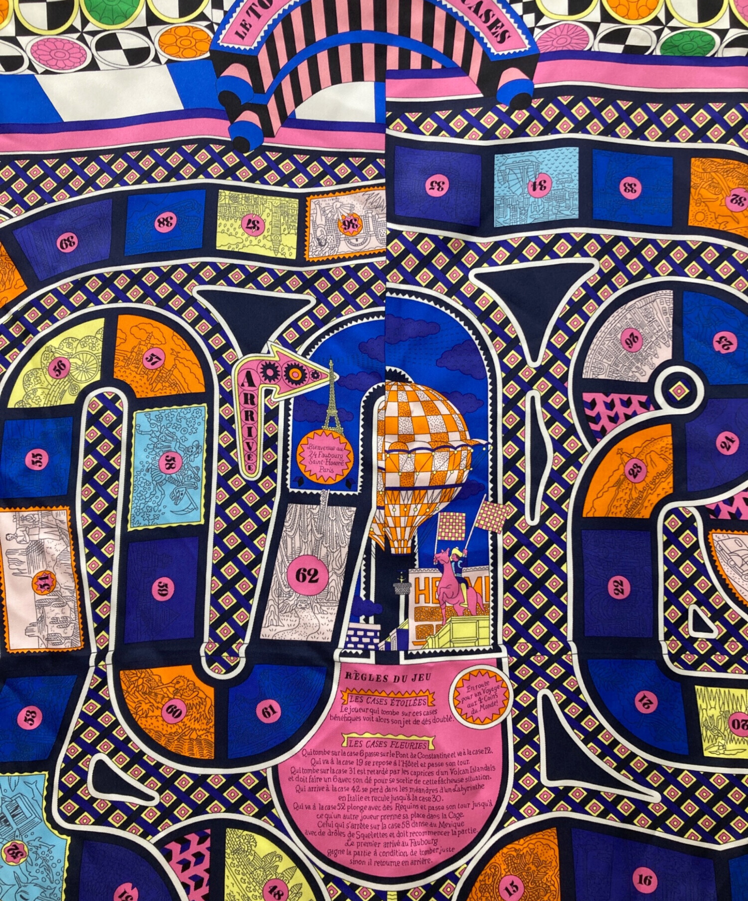 希少エルメス　HERMES　スカーフ「 カレ 」63マスの世界旅行 新品　未使用 中古・古着通販】HERMES (エルメス) カレ90 シルクスカーフ 63マスの