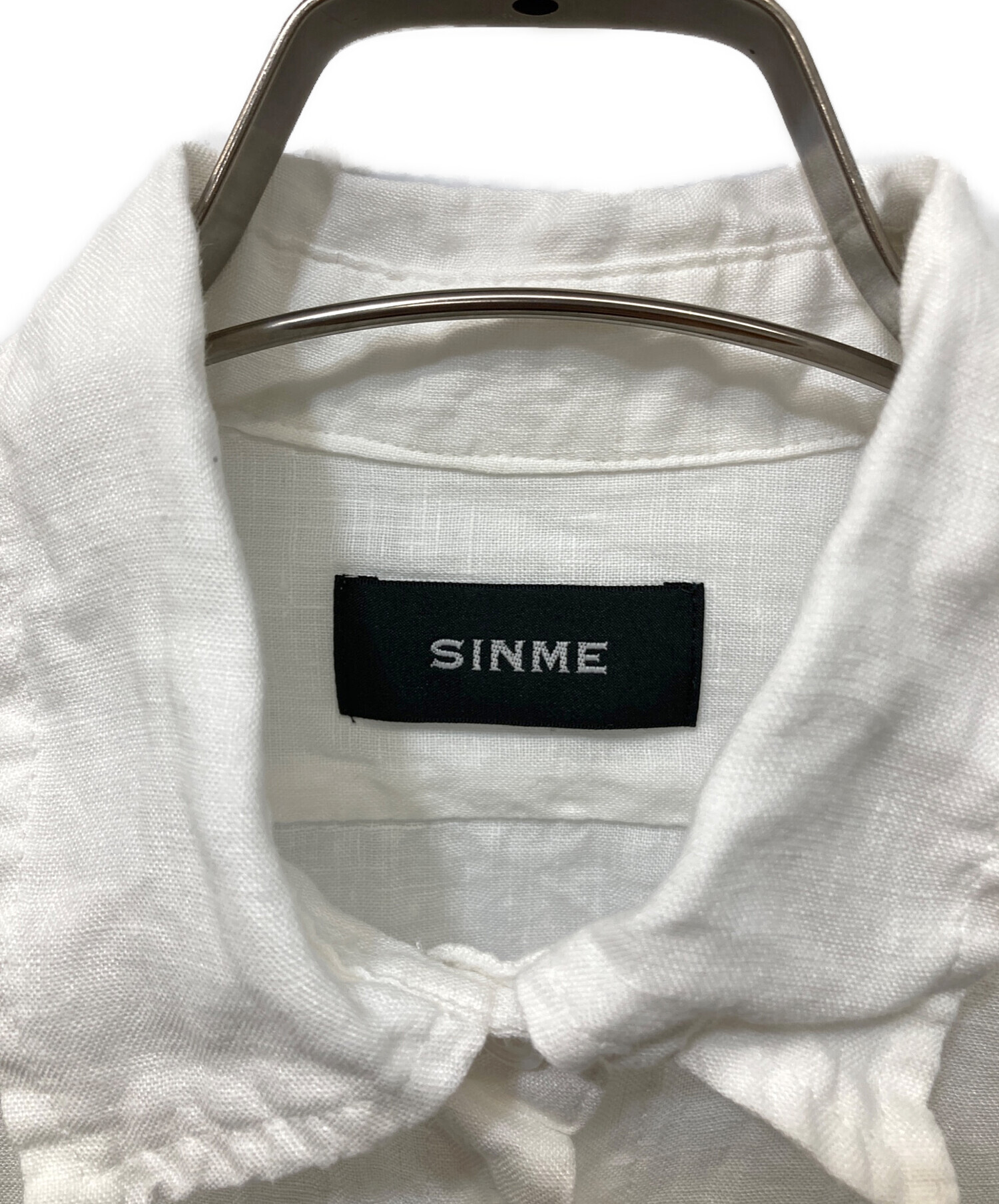 中古・古着通販】SINME (シンメ) リネンL/Sシャツ ホワイト サイズ:M 