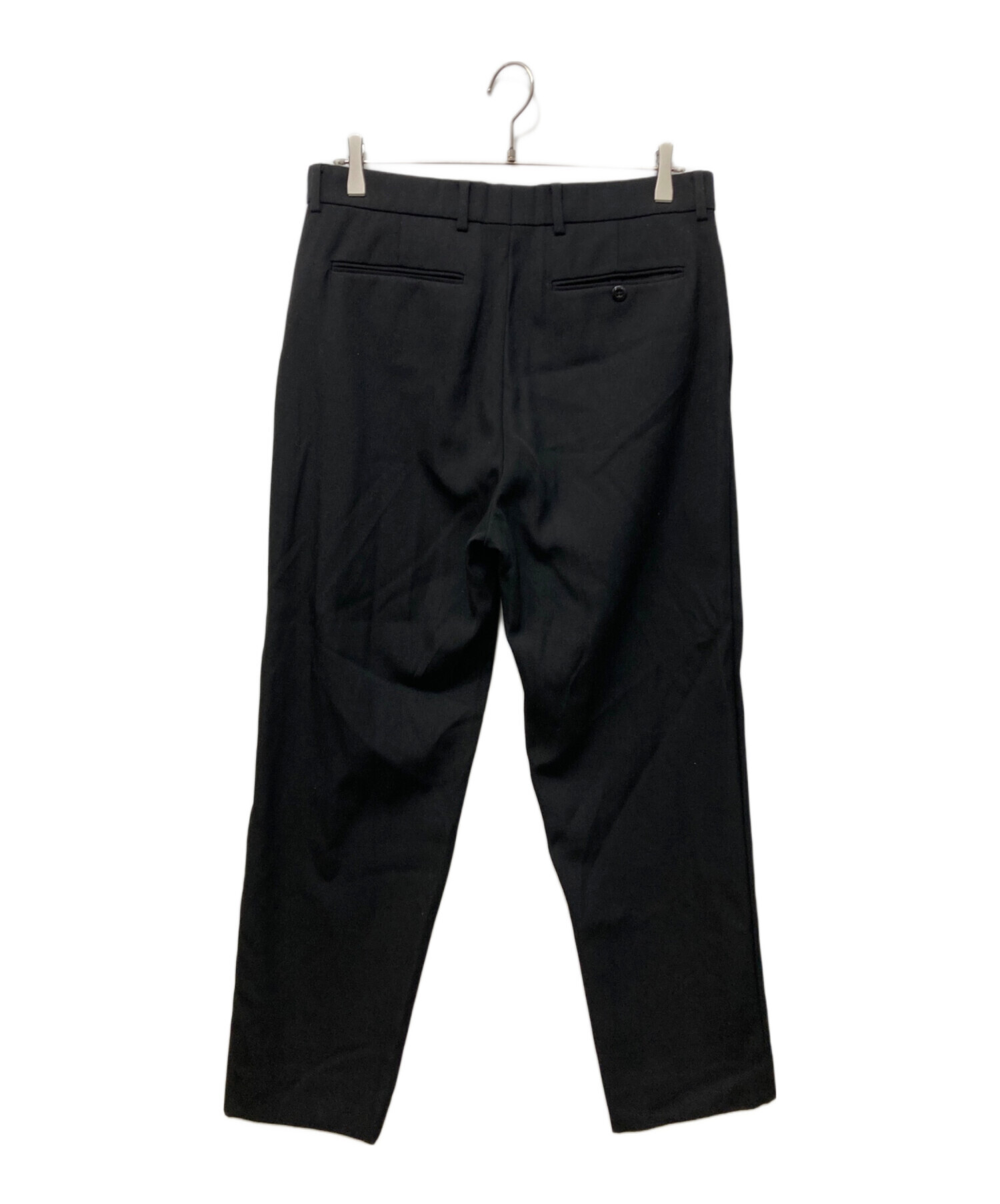 中古・古着通販】ATON (エイトン) BACK SATIN STANDARD PANTS ブラック 