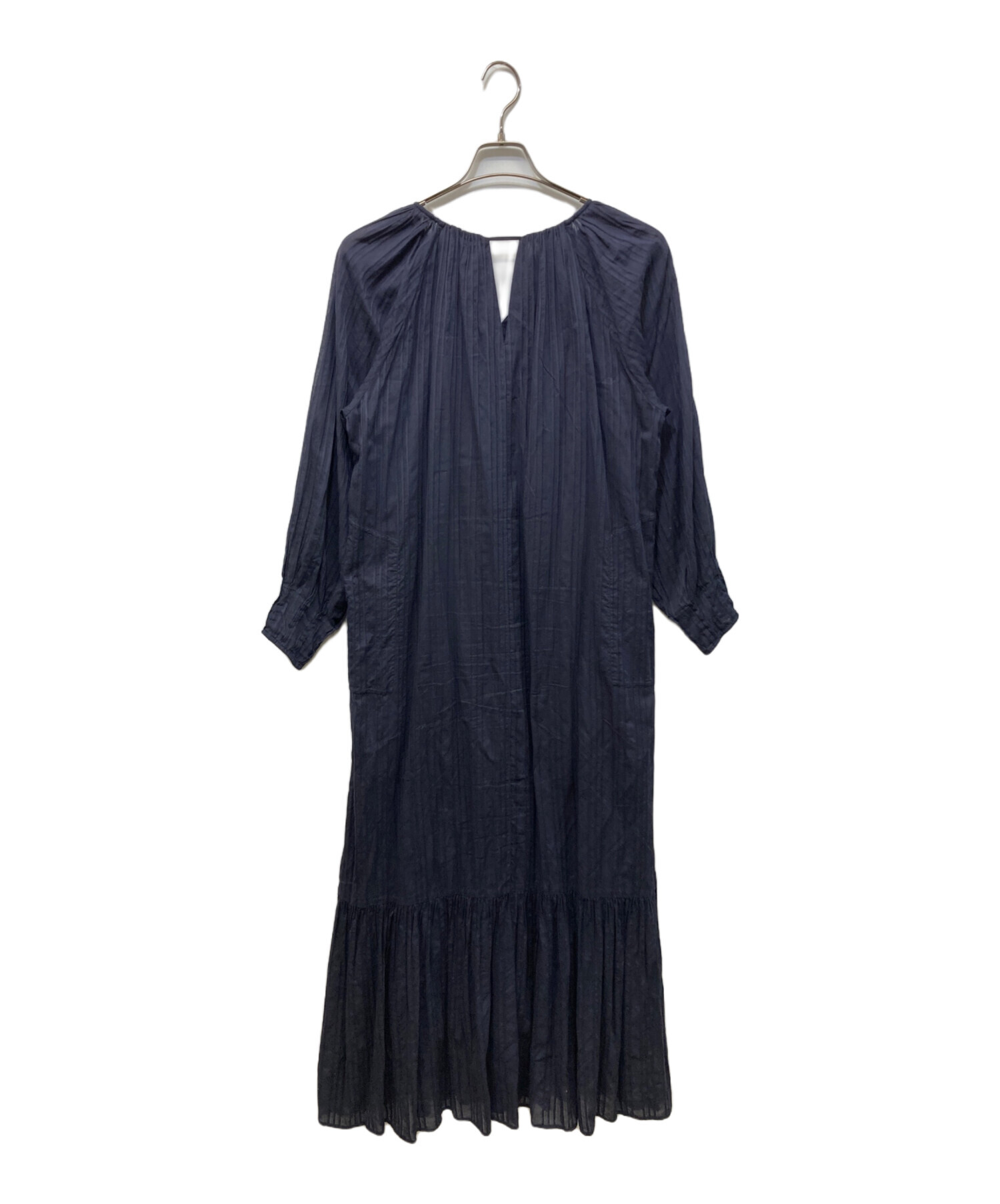 【ヌキテパ】Solid & Pattern Patch Gather Dress 中古・古着通販】ne quittez pas (ヌキテパ) Cotton Dobby Stripe