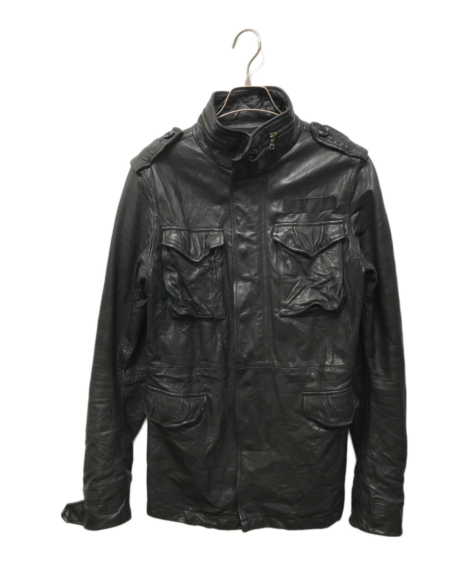 中古・古着通販】AZ (エーゼイ) カウレザーM-65ジャケット ブラック 
