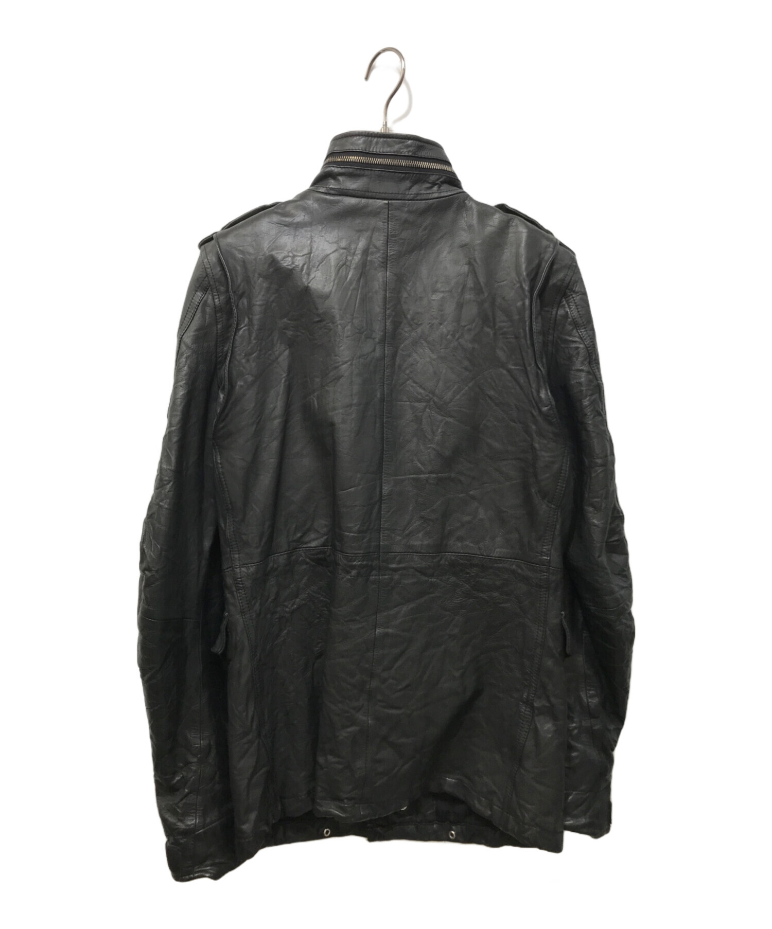 中古・古着通販】AZ (エーゼイ) カウレザーM-65ジャケット ブラック 
