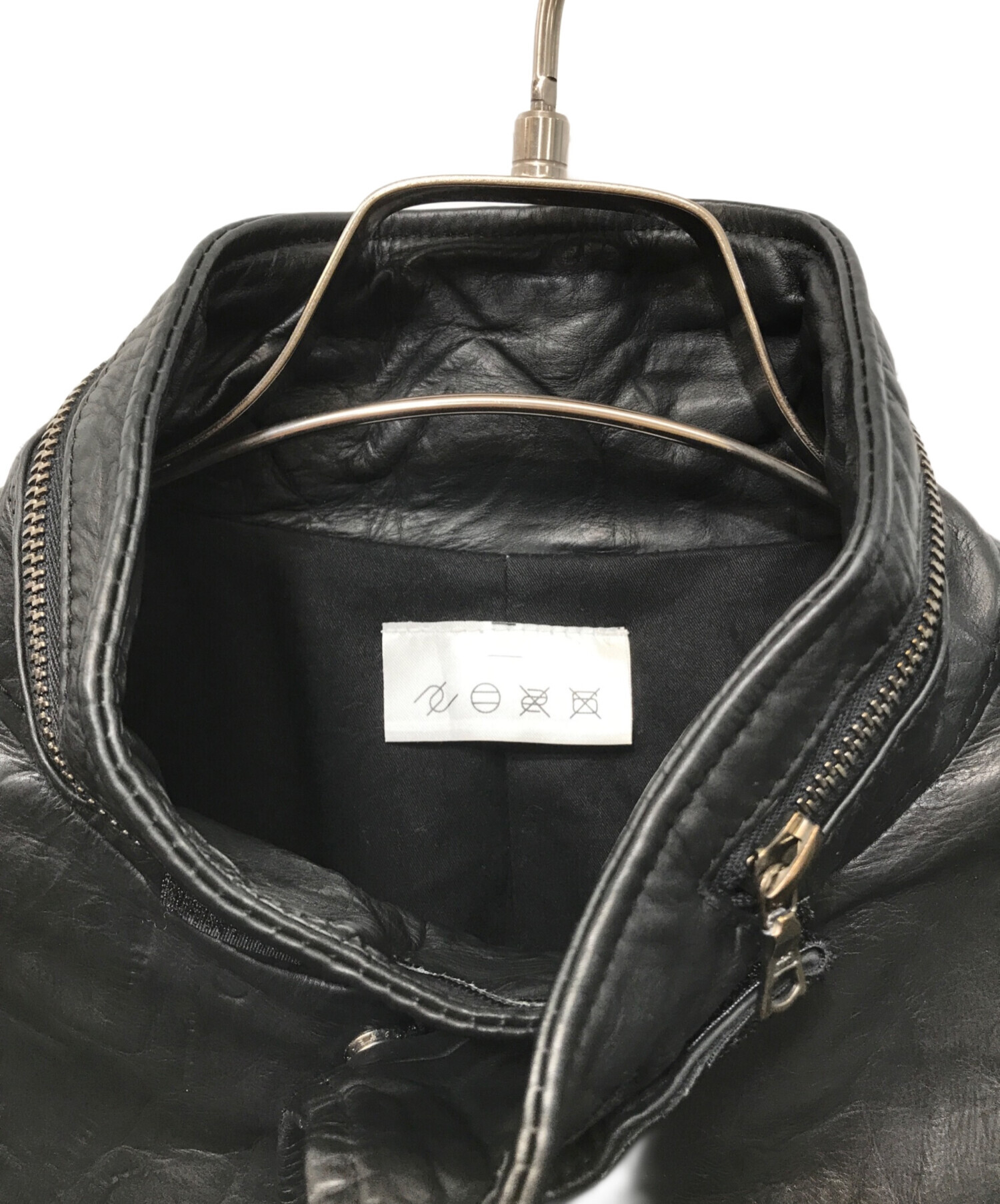 中古・古着通販】AZ (エーゼイ) カウレザーM-65ジャケット ブラック 