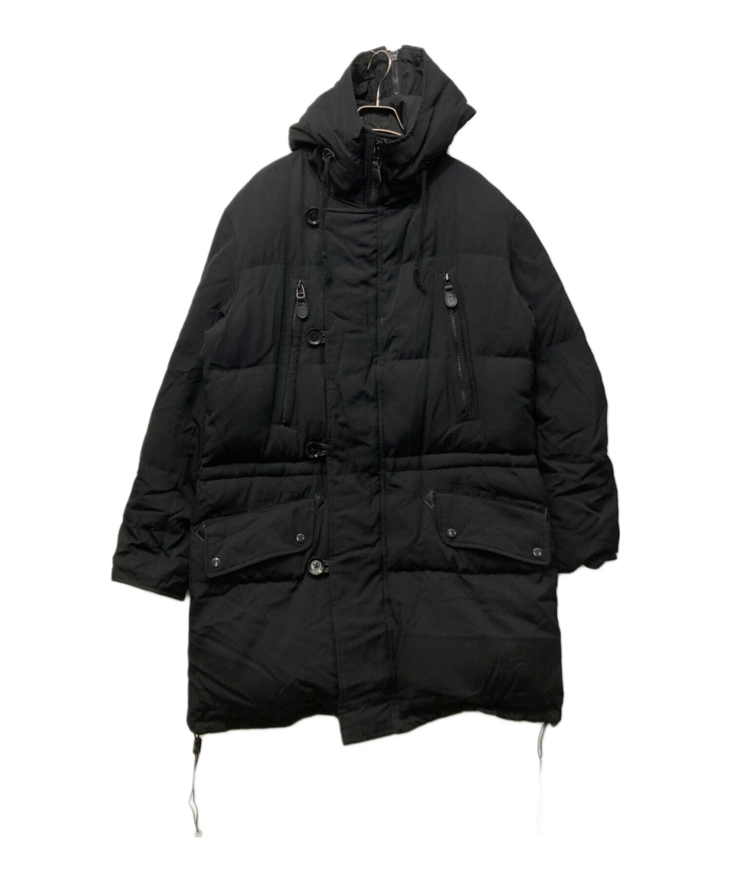 ヨウジヤマモト プールオム ダウンモッズコート ブラック ヨウジヤマモト プールオム ダウンモッズコート ブラック モッズコート