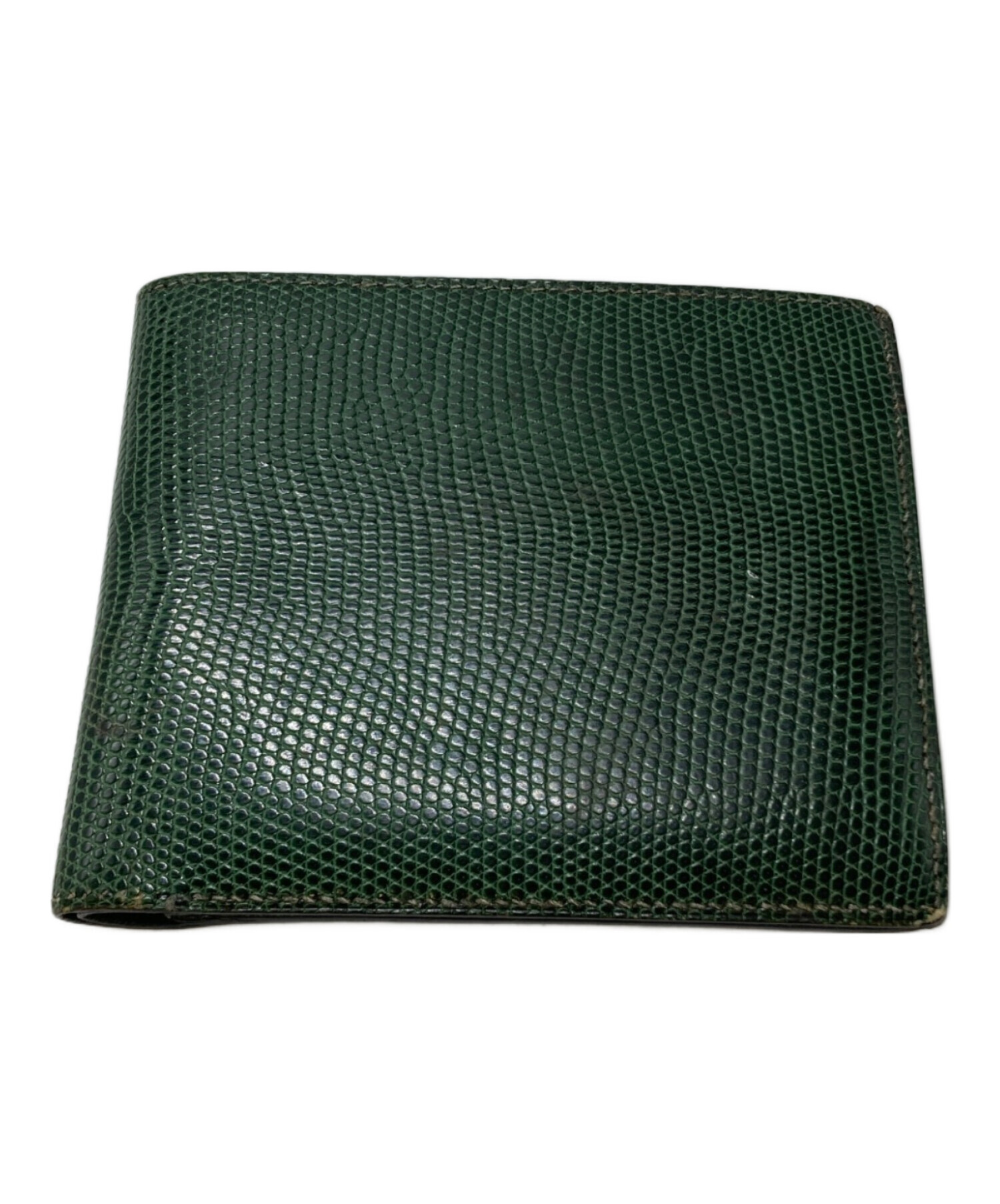 中古・古着通販】HERMES (エルメス) リザード 2つ折り財布 グリーン