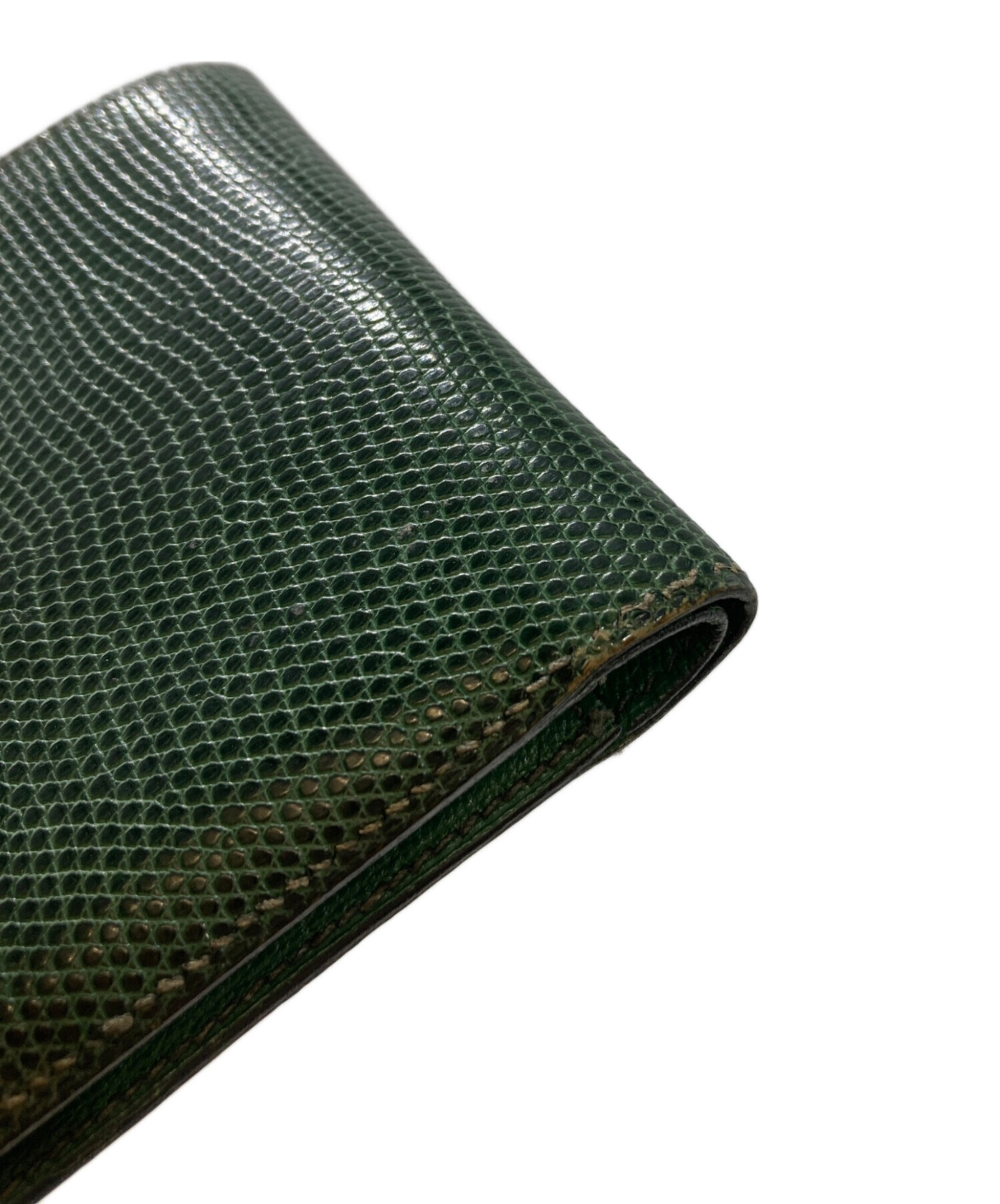 中古・古着通販】HERMES (エルメス) リザード 2つ折り財布 グリーン