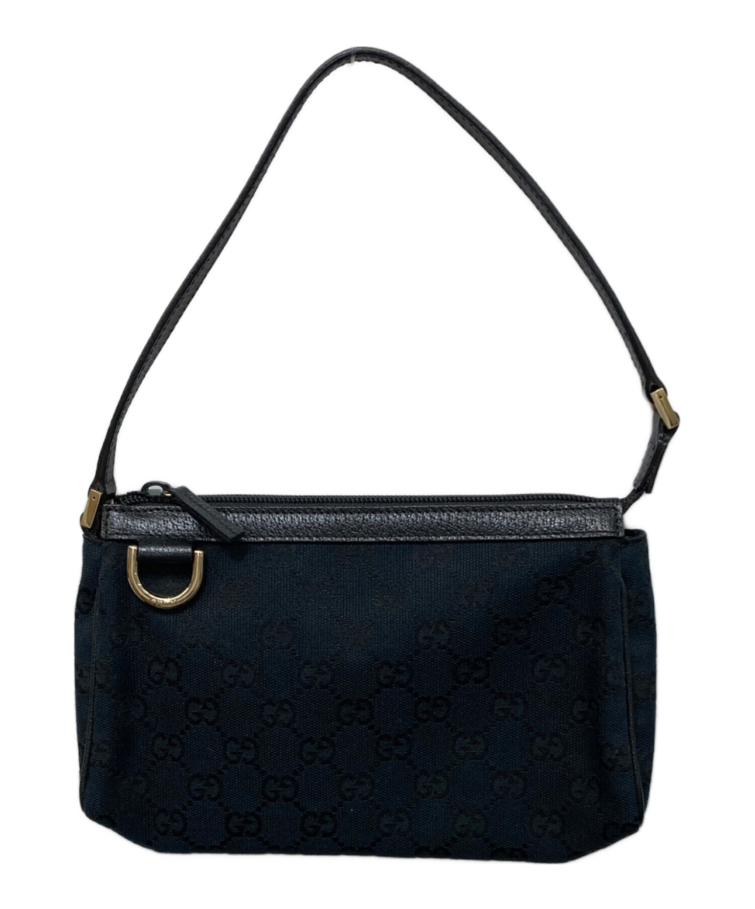 中古・古着通販】GUCCI (グッチ) GGキャンバス ハンドポーチ ブラック 