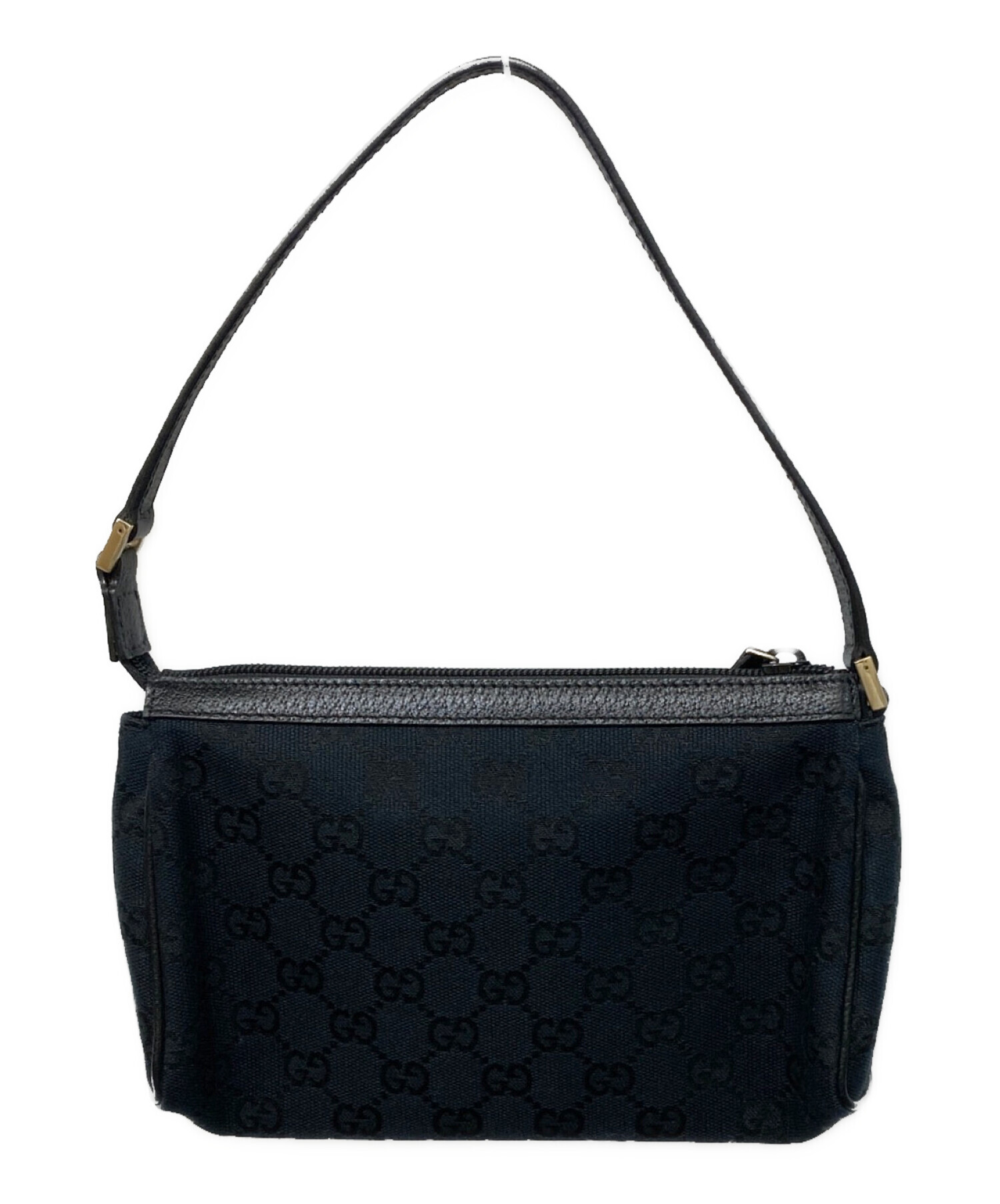 中古・古着通販】GUCCI (グッチ) GGキャンバス ハンドポーチ ブラック 