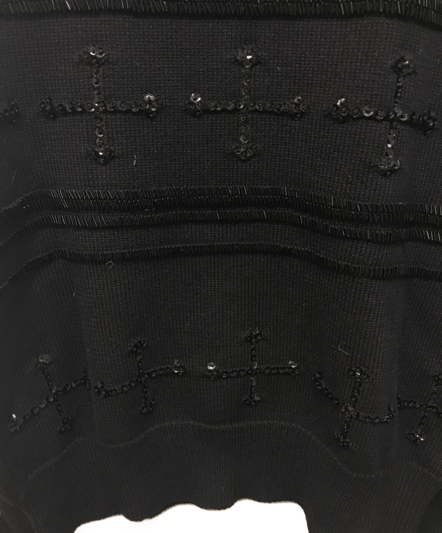 中古・古着通販】DAIRIKU (ダイリク) BIJOU CROSS TITE KNIT ブラック 