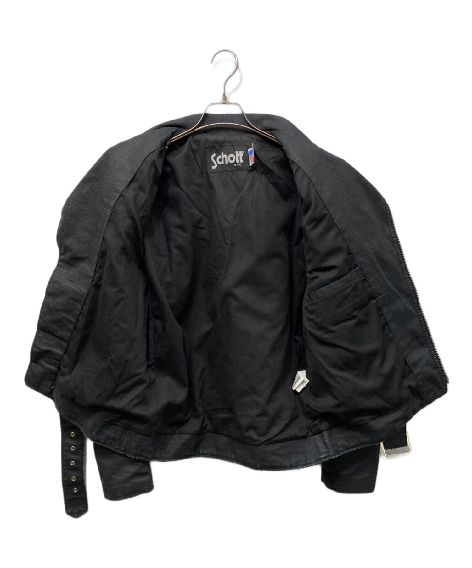 SCHOTT デニム ライダースジャケット ショット 古着 ダメージ加工 schott - SCHOTT / ショット | デニム ダブルライダース