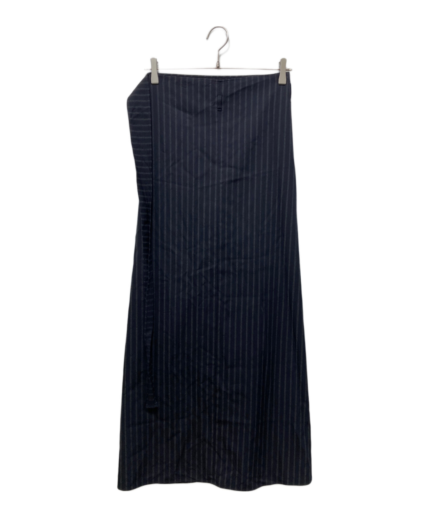 BACCA ストライプウールギャバジン ラップスカート BACCA (バッカ