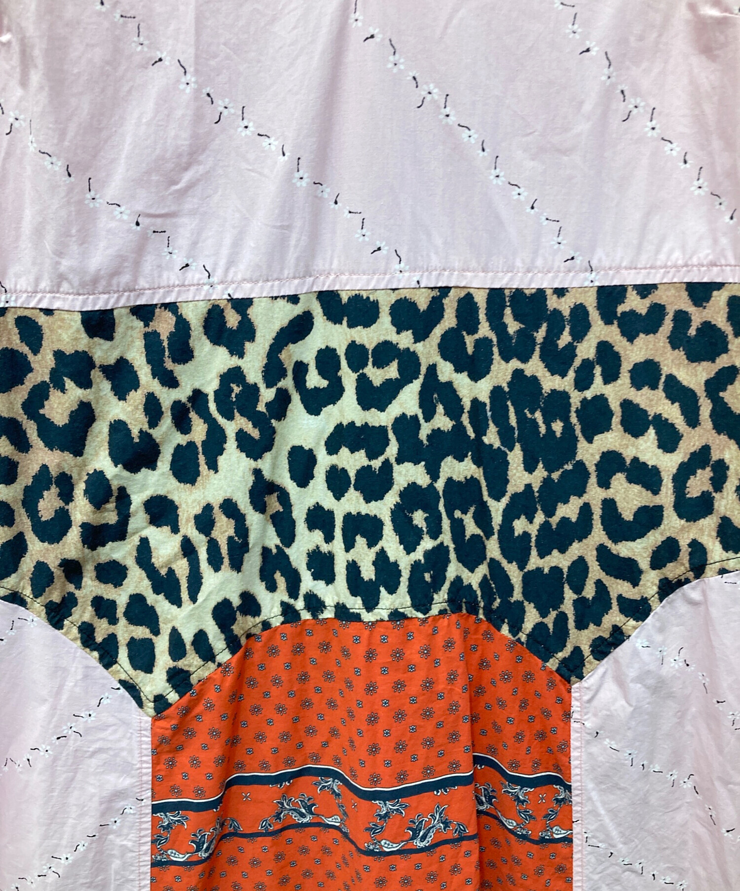 希少☆タグ付き GANNI ガニー パッチワーク 馬 レオパード ワンピース 中古・古着通販】GANNI (ガニー) パッチワークマキシワンピース ピンク