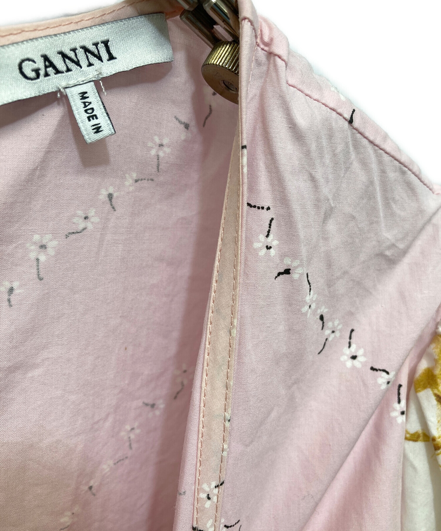 中古・古着通販】GANNI (ガニー) パッチワークマキシワンピース ピンク