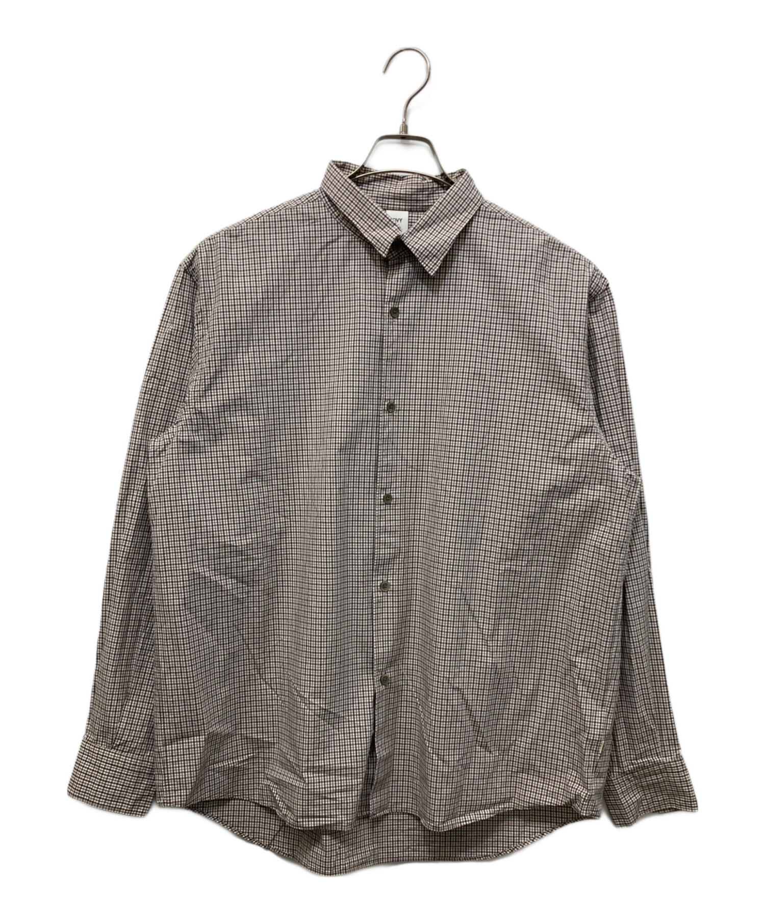 トップス ovy Cotton Poplin Pin Check Wide Shirts OVY Cotton Poplin Pin Check Wide Shirts