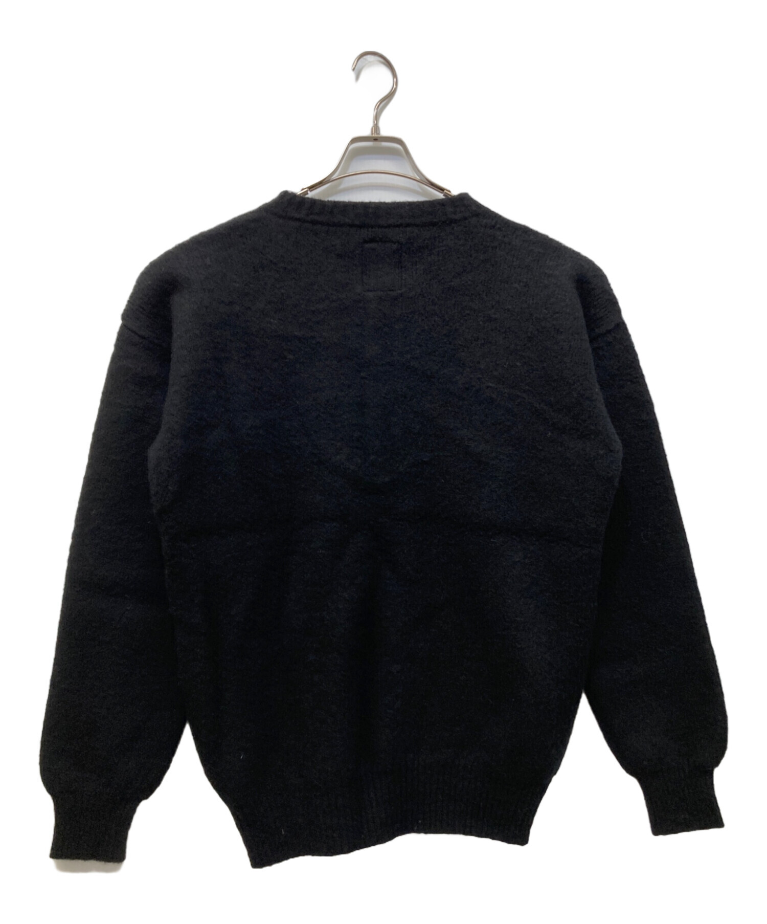 KAJA WOOL AIR YARN HENLEY NECK KNIT 黒 M 【公式通販】