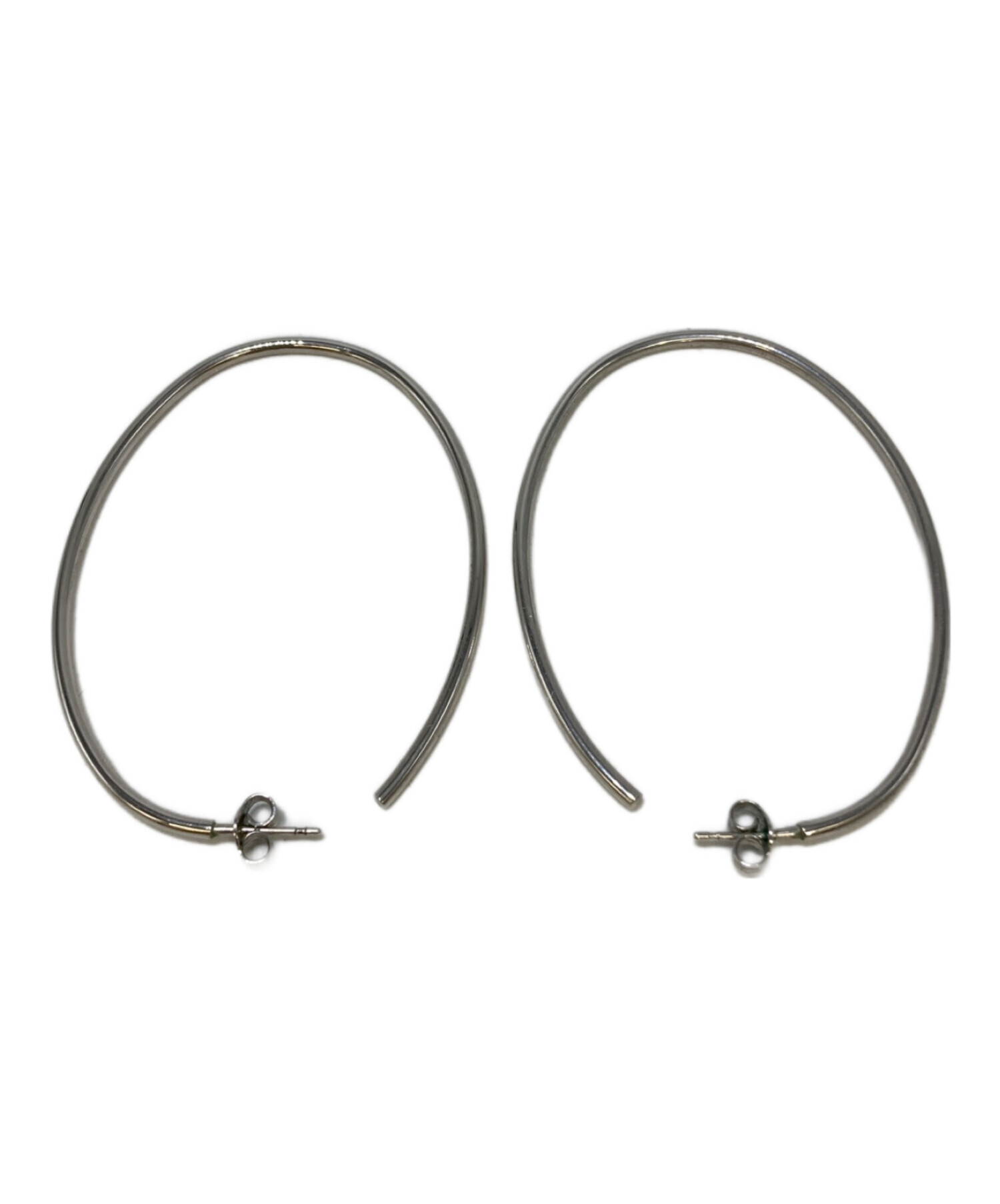 CELINE PARIS フープ / シルバーフィニッシュ 中古・古着通販】CELINE (セリーヌ) フープピアス シルバー｜ブランド