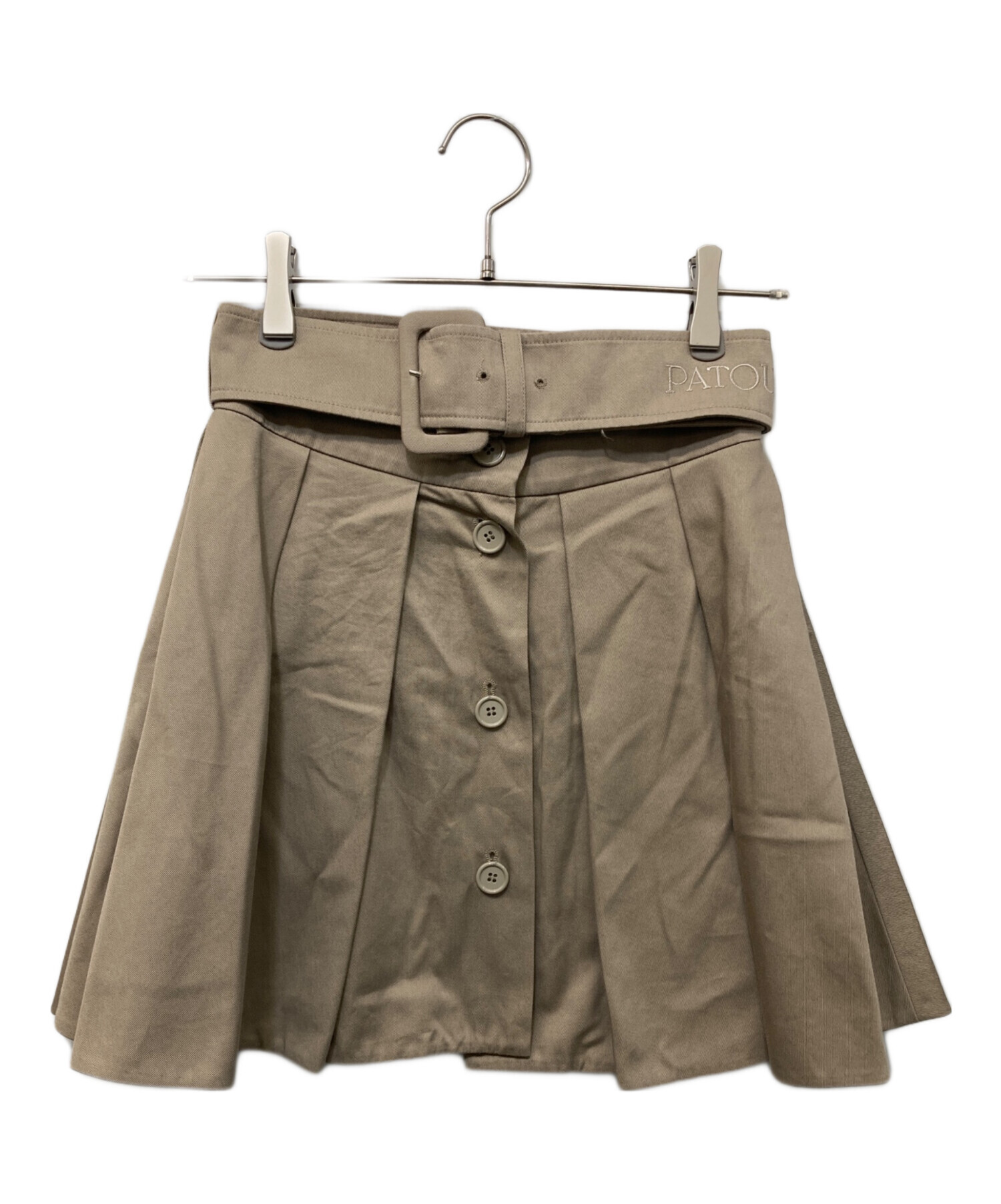 PATOU ベルト付き　ミニスカート 中古・古着通販】patou (パトゥ) オーガニックコットン ベルト付きミニ
