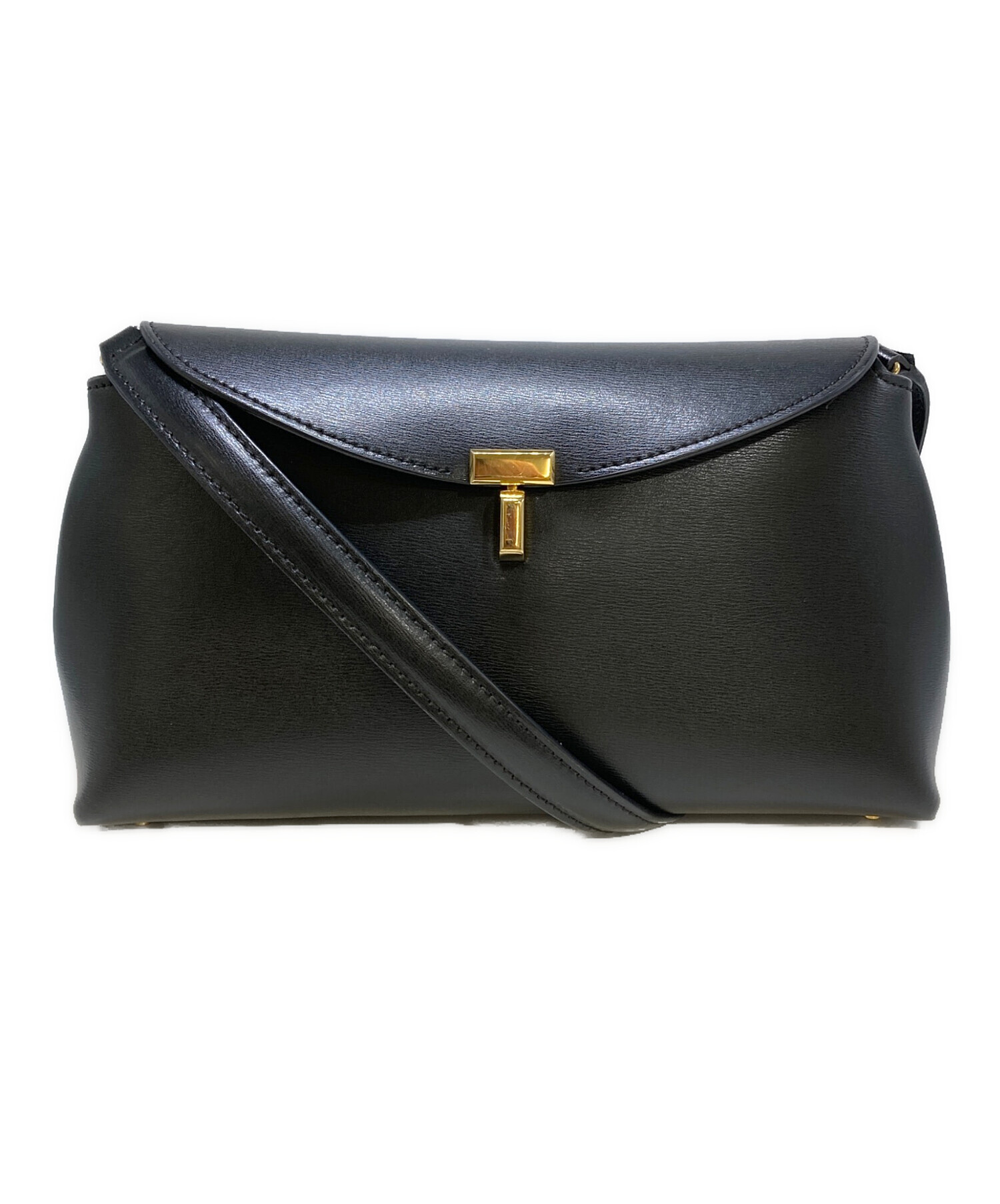 【新品未使用】TOTEME T-lock レザーウォレット ブラック 正規品 中古・古着通販】toteme (トーテム) T-Lock クラッチバッグ ブラック