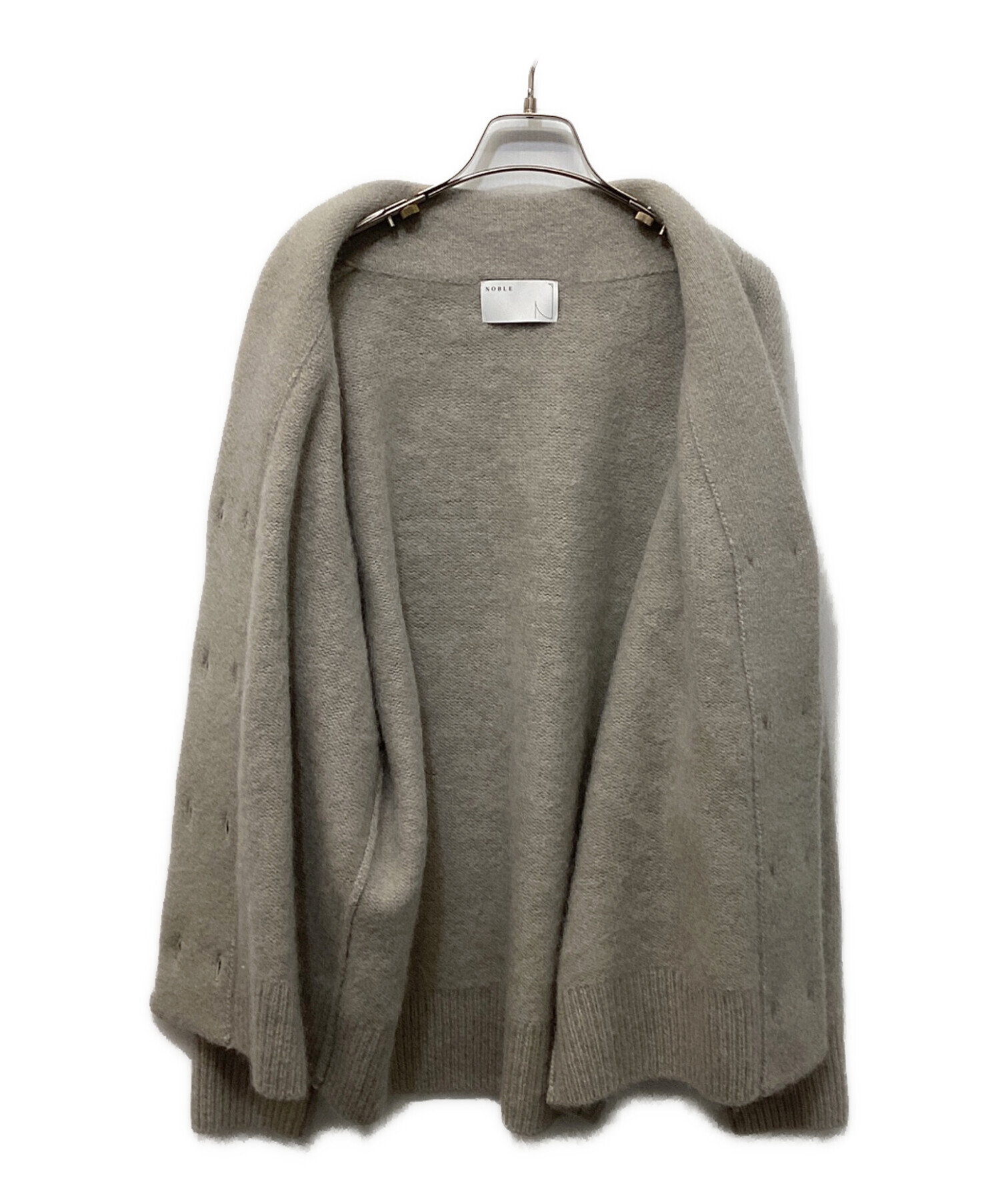【未使用品】NOBLE ノーブル モヘア ニット カーディガン グレー ラクーン ノーブル NOBLE グレー ニット 【美品】 未使用品】NOBLE ノーブル