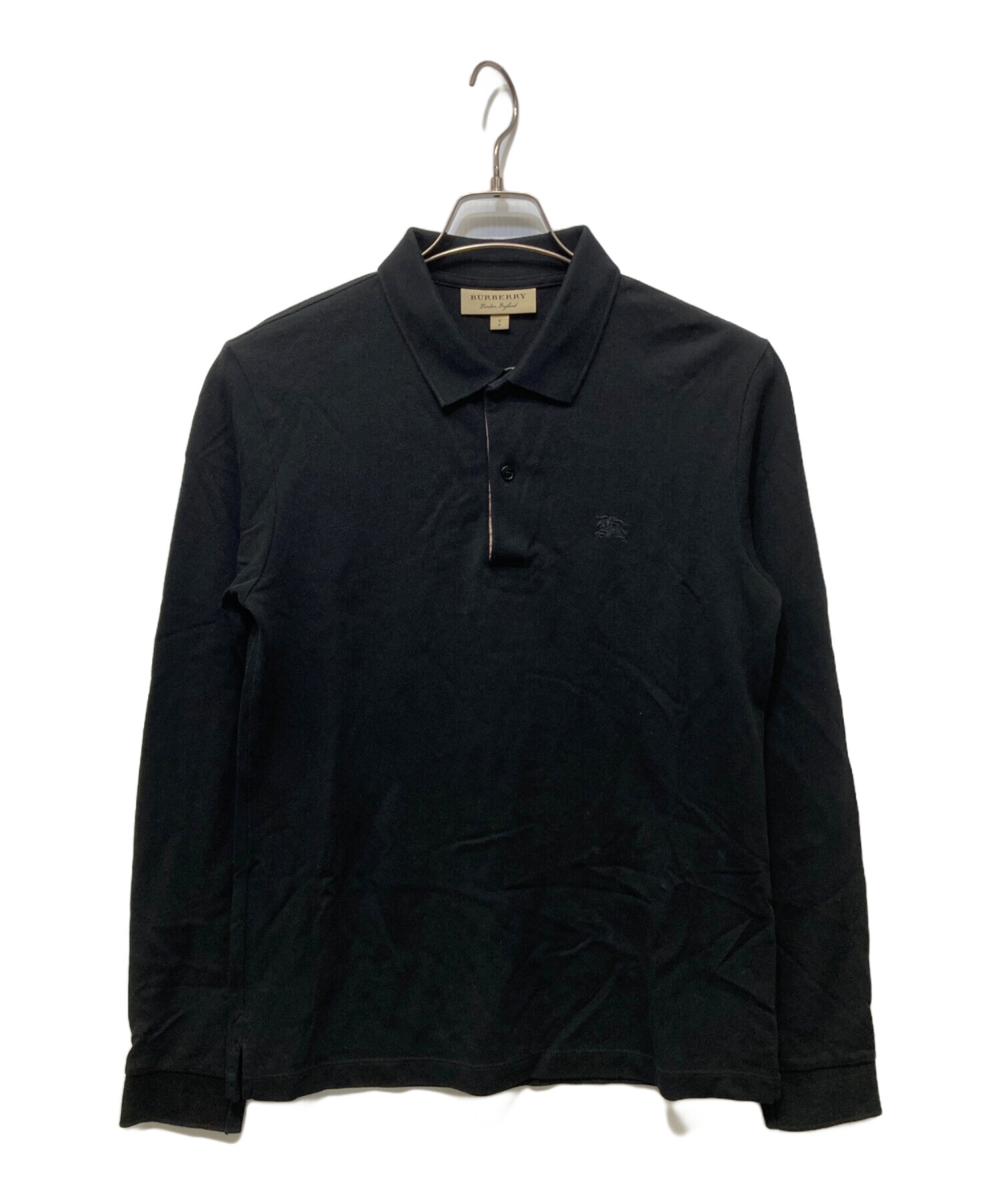 中古・古着通販】BURBERRY (バーバリー) L/Sポロシャツ ブラック
