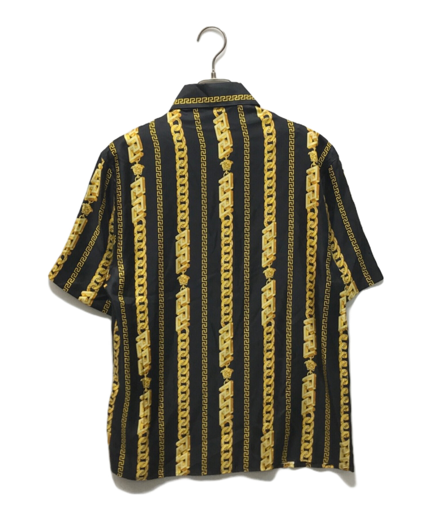 H*E様 VERSACE チェーン柄 メデューサ チェーンリンク柄シルクシャツ 中古・古着通販】VERSACE (ヴェルサーチェ) チェーンプリントシルク