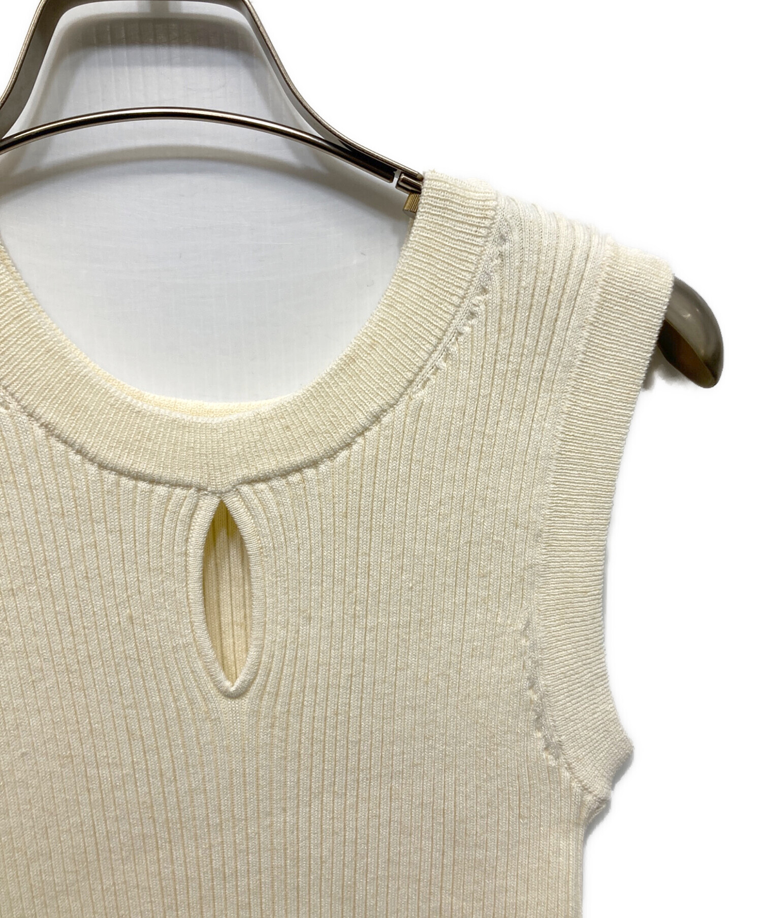 中古・古着通販】CLANE (クラネ) W FACE HALL KNIT TOPS アイボリー