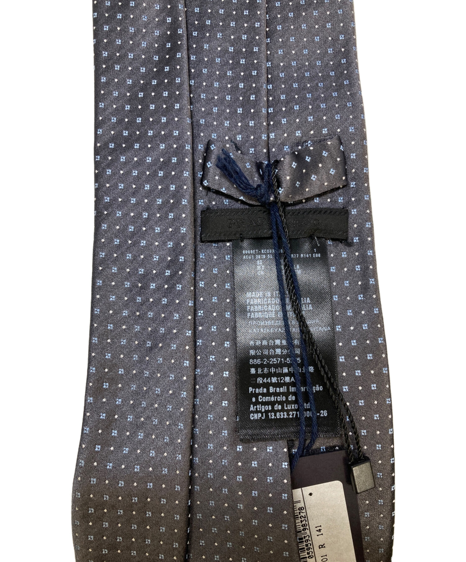 中古・古着通販】PRADA (プラダ) シルクジャガードネクタイ グレー