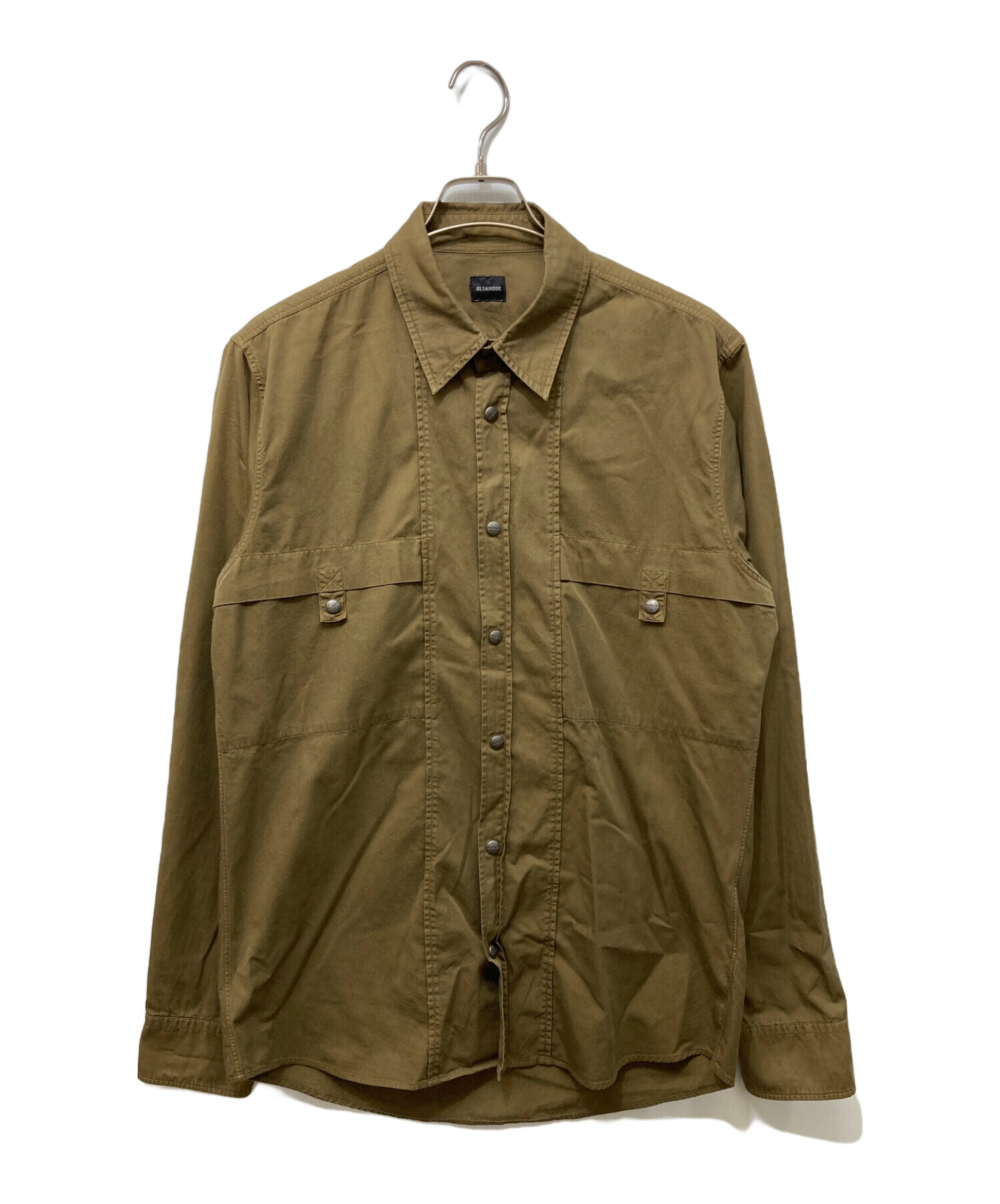 中古・古着通販】JIL SANDER (ジルサンダー) ストレッチシャツ カーキ 