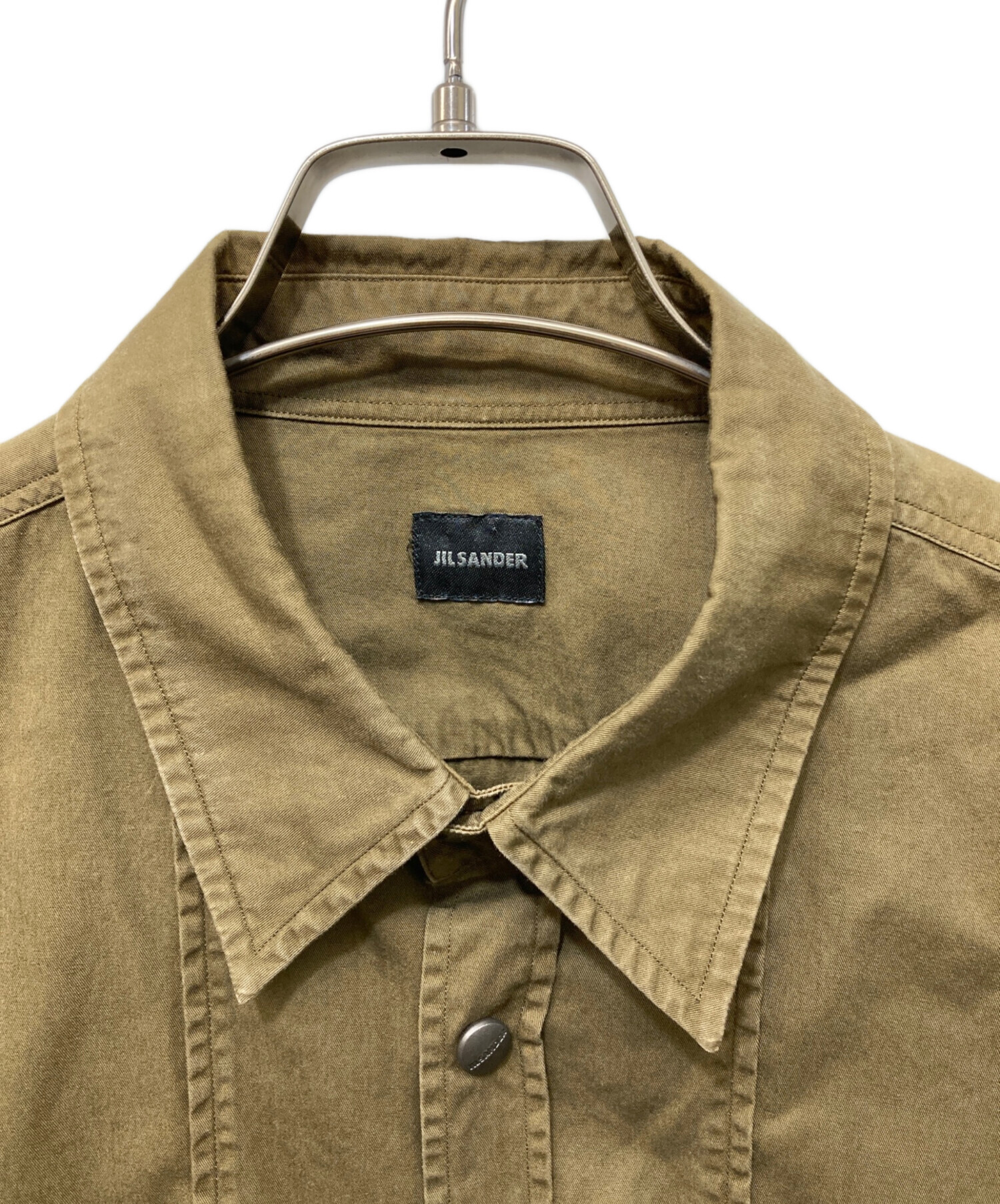 中古・古着通販】JIL SANDER (ジルサンダー) ストレッチシャツ カーキ 