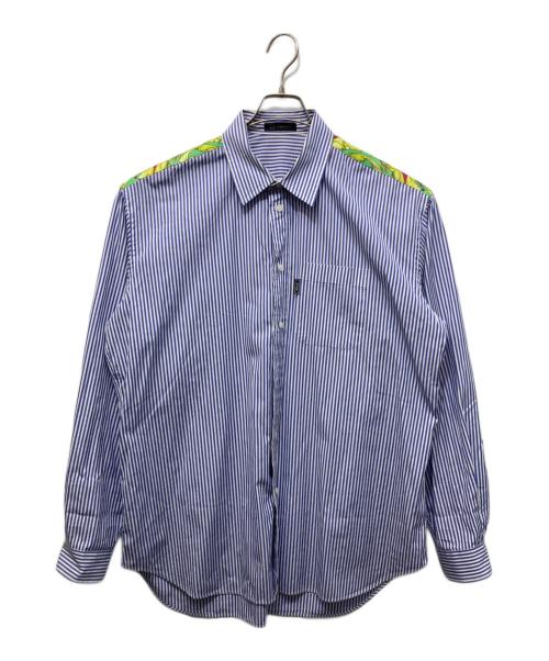 VERSACE ストライプシャツ Lサイズ versace stripe mens shirt | boutique goldenwool vintage&used